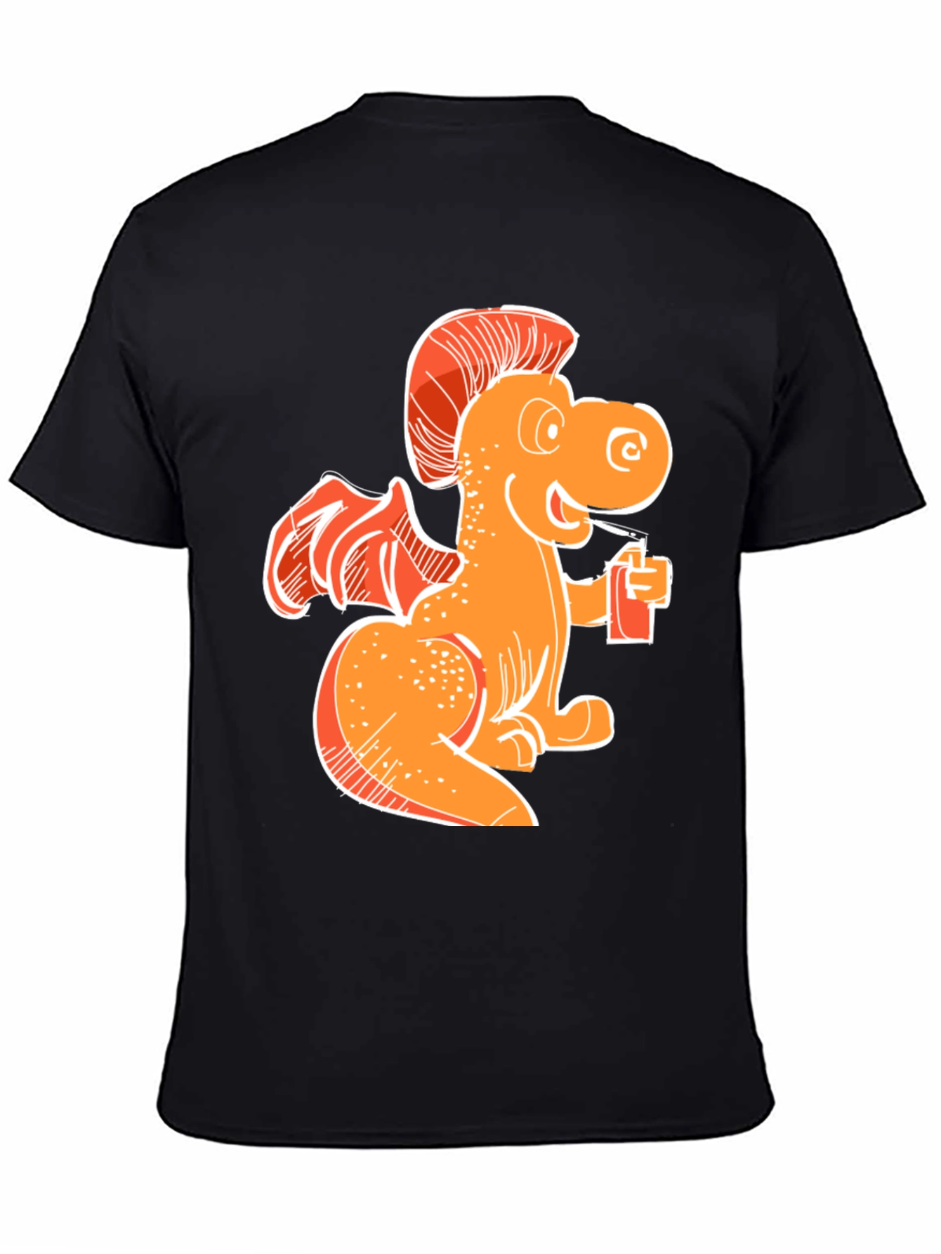 Orange Dragon Drinking Soda T-Shirt