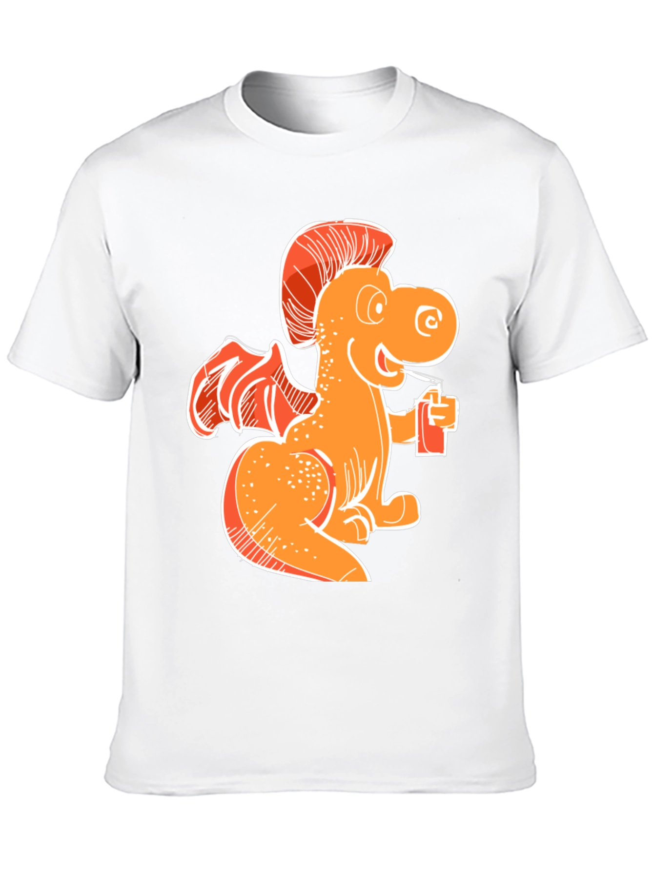 Orange Dragon Drinking Soda T-Shirt