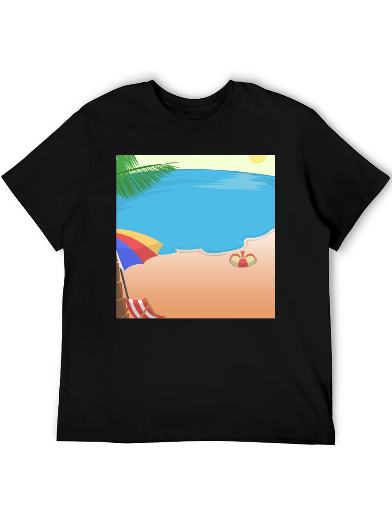 Beach Cartoon Graphic T-Shirt