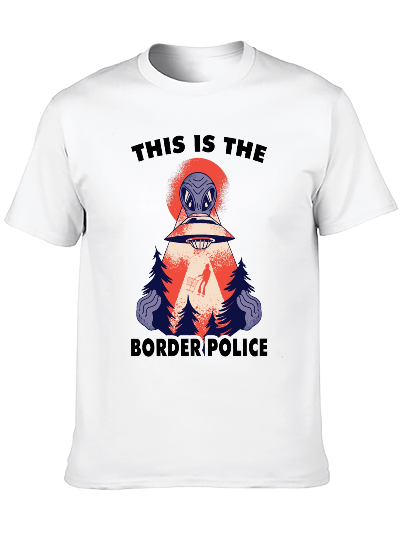 Alien Border Police Graphic Tee - Black