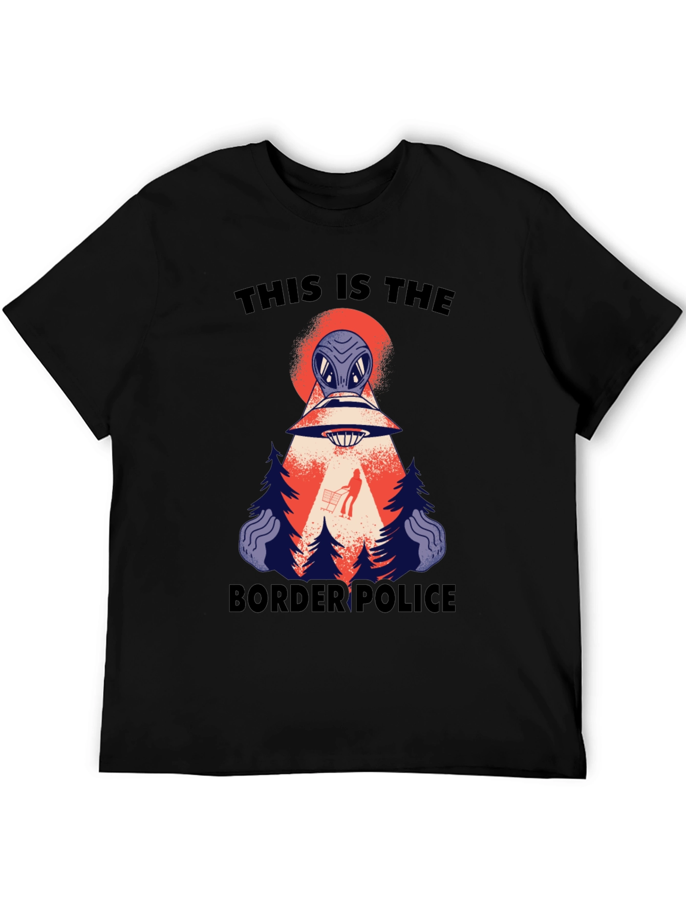 Alien Border Police Graphic Tee - Black