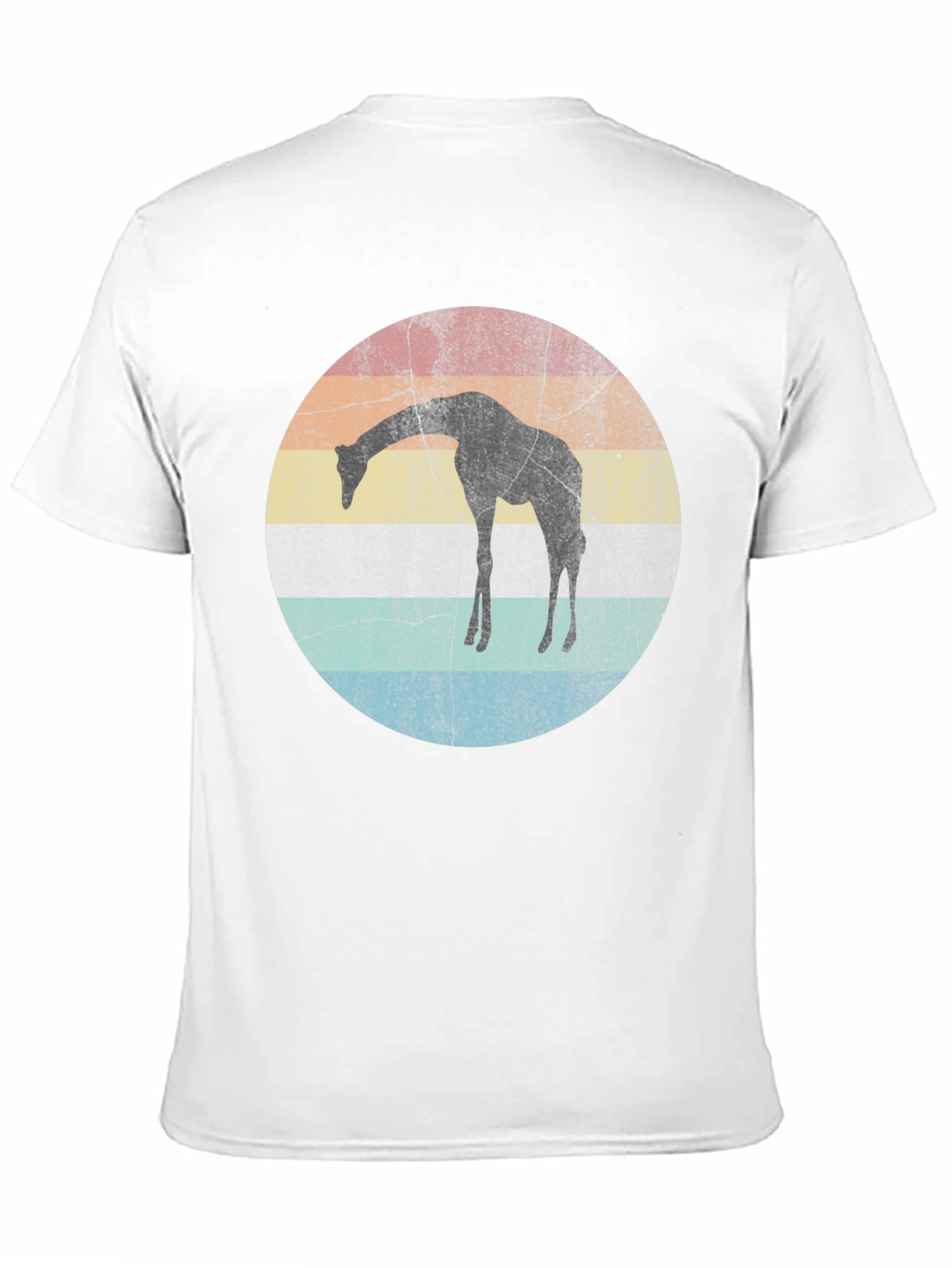 Retro Giraffe Sunset Graphic T-Shirt