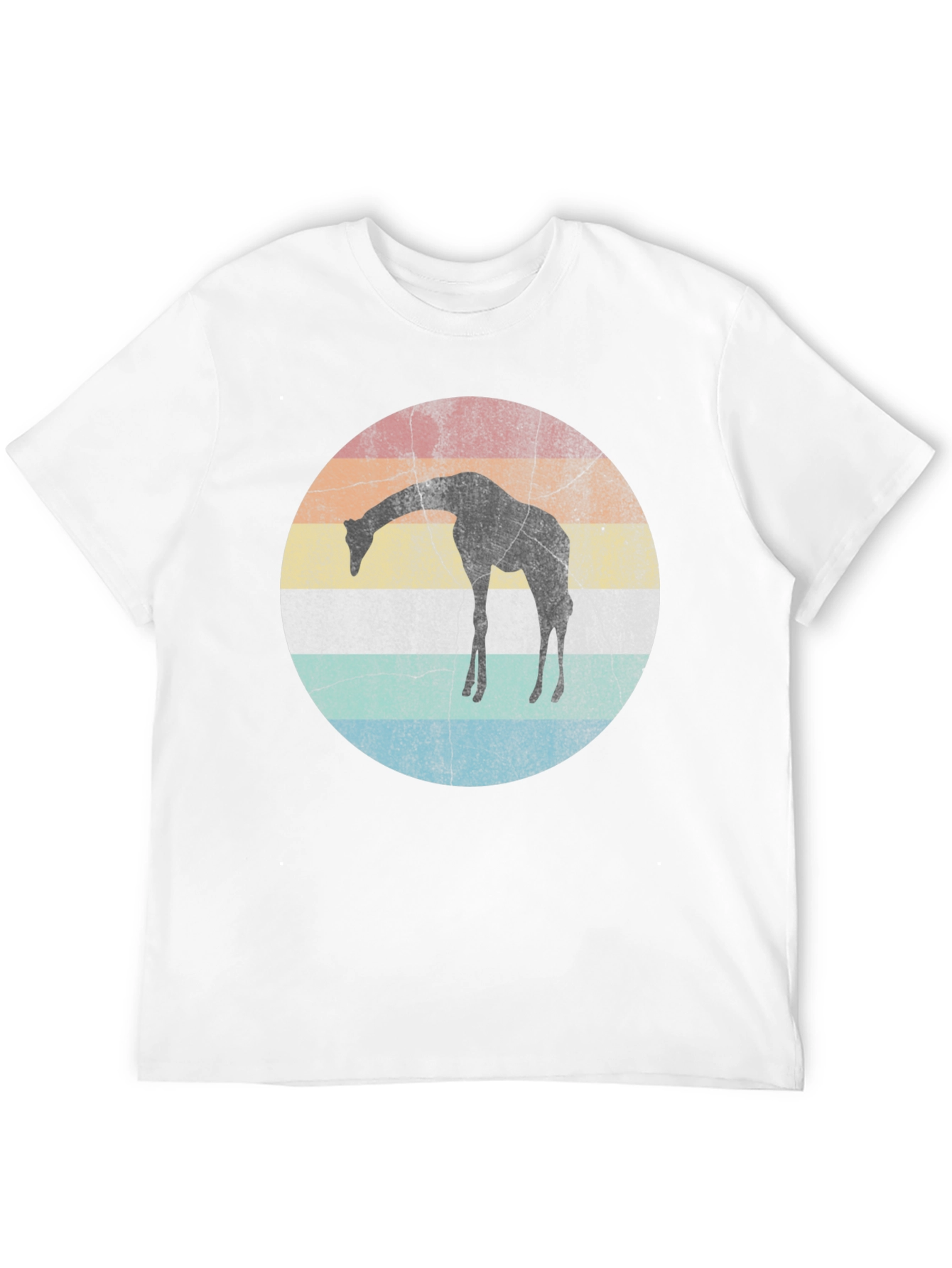 Retro Giraffe Sunset Graphic T-Shirt