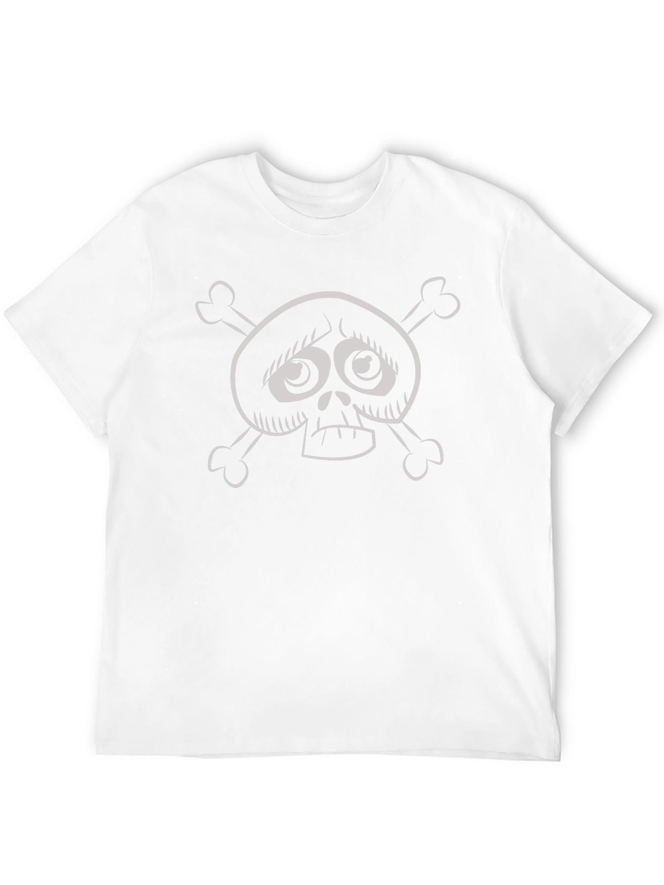 Cartoon Skull and Crossbones Graphic Black T-Shirt