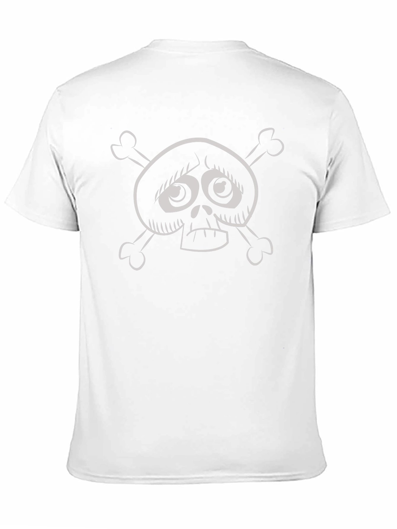 Cartoon Skull and Crossbones Graphic Black T-Shirt