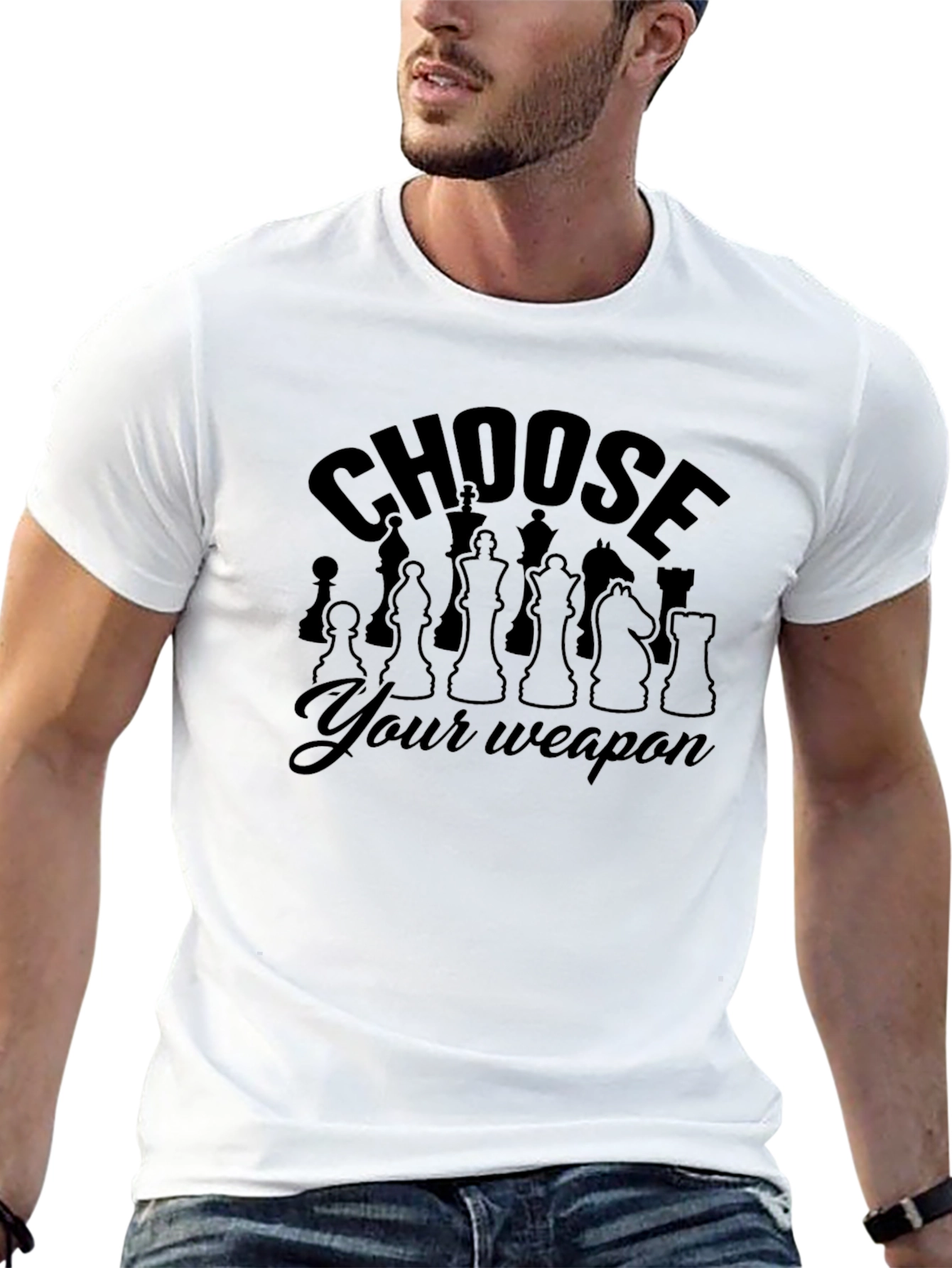 Chess Piece Weapon Tee - Strategic Style