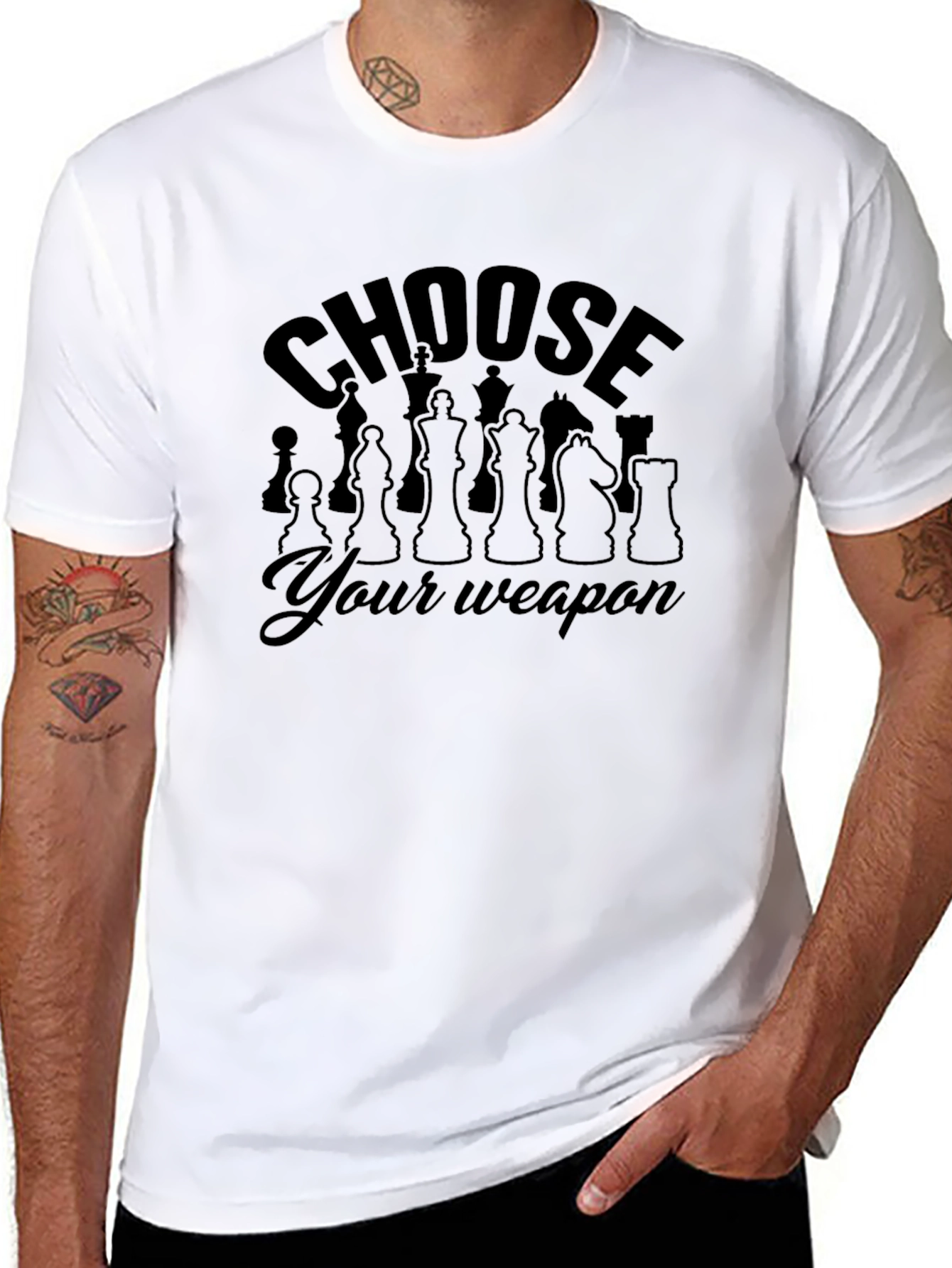 Chess Piece Weapon Tee - Strategic Style