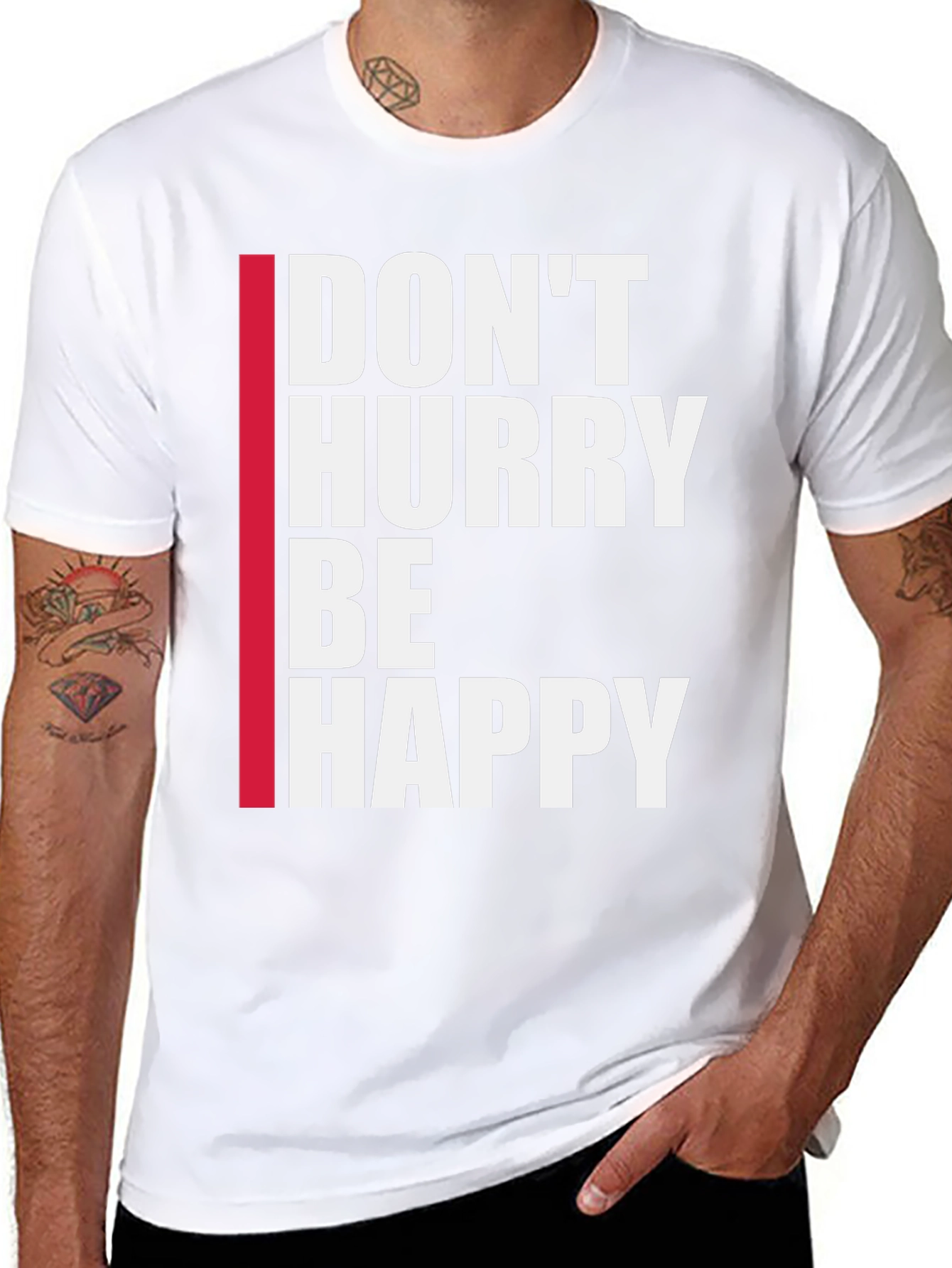 Dont Hurry Be Happy Black T-Shirt