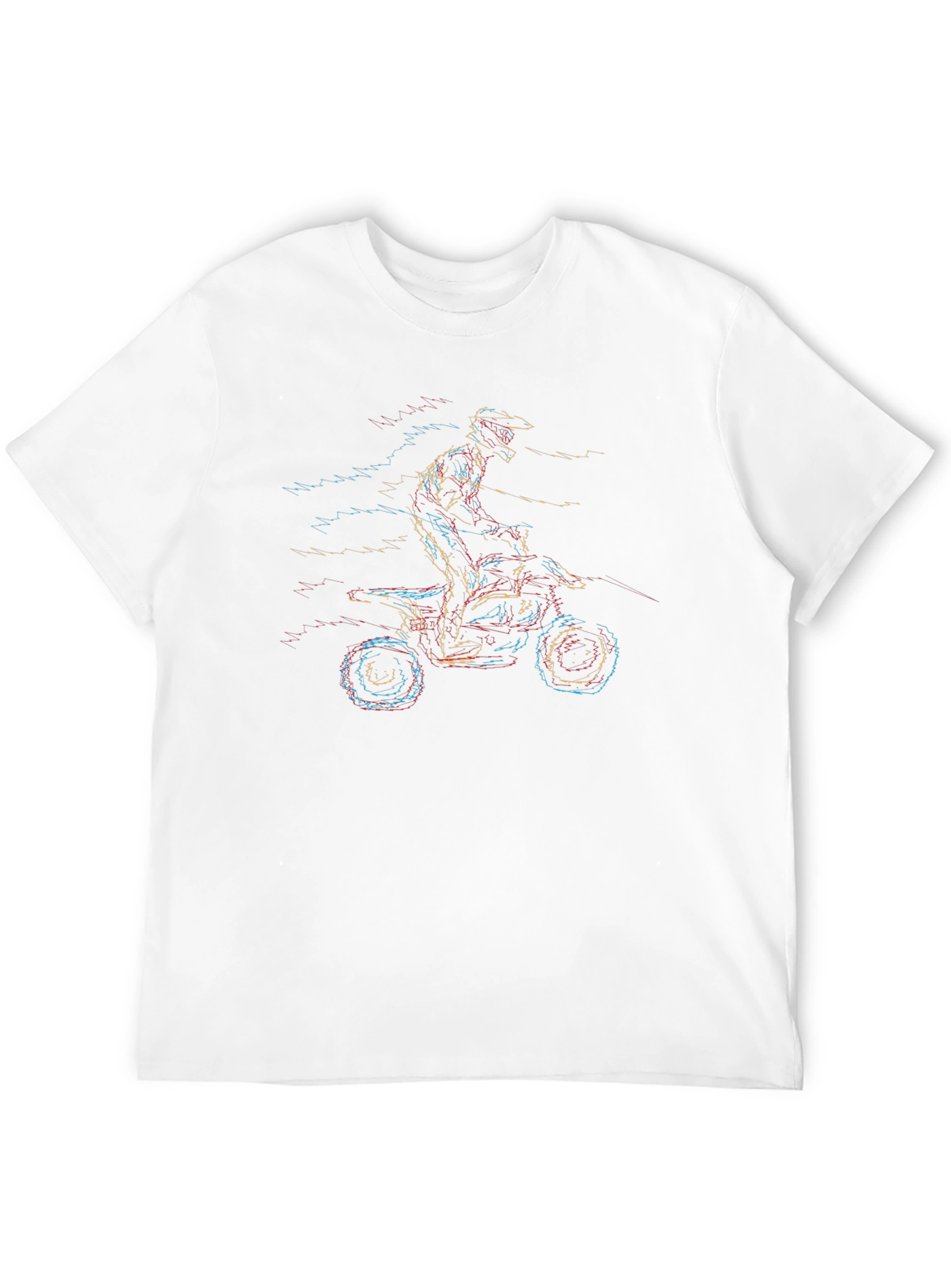 Motorcycle Graphic Tee - Black Crew Neck Shirt