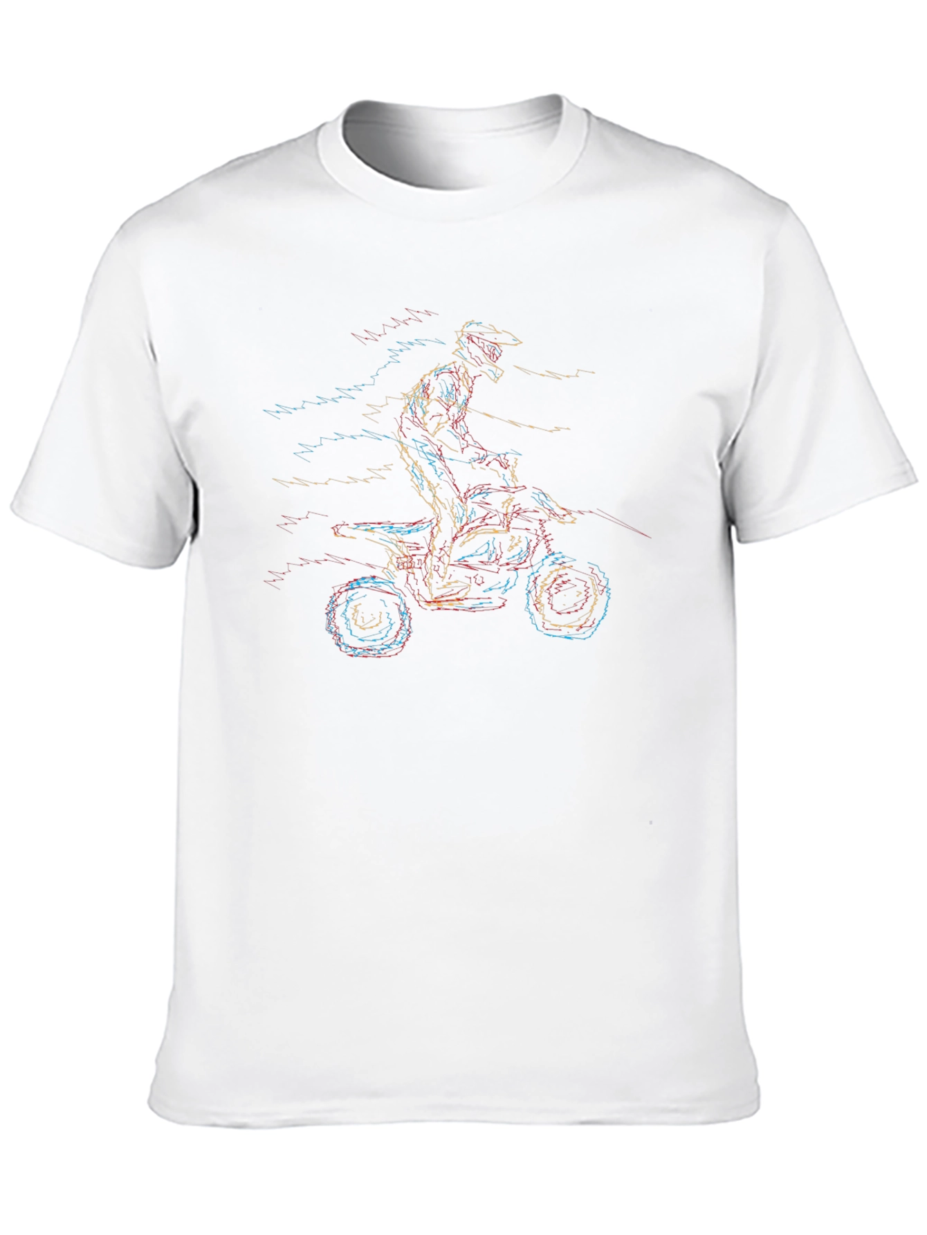 Motorcycle Graphic Tee - Black Crew Neck Shirt