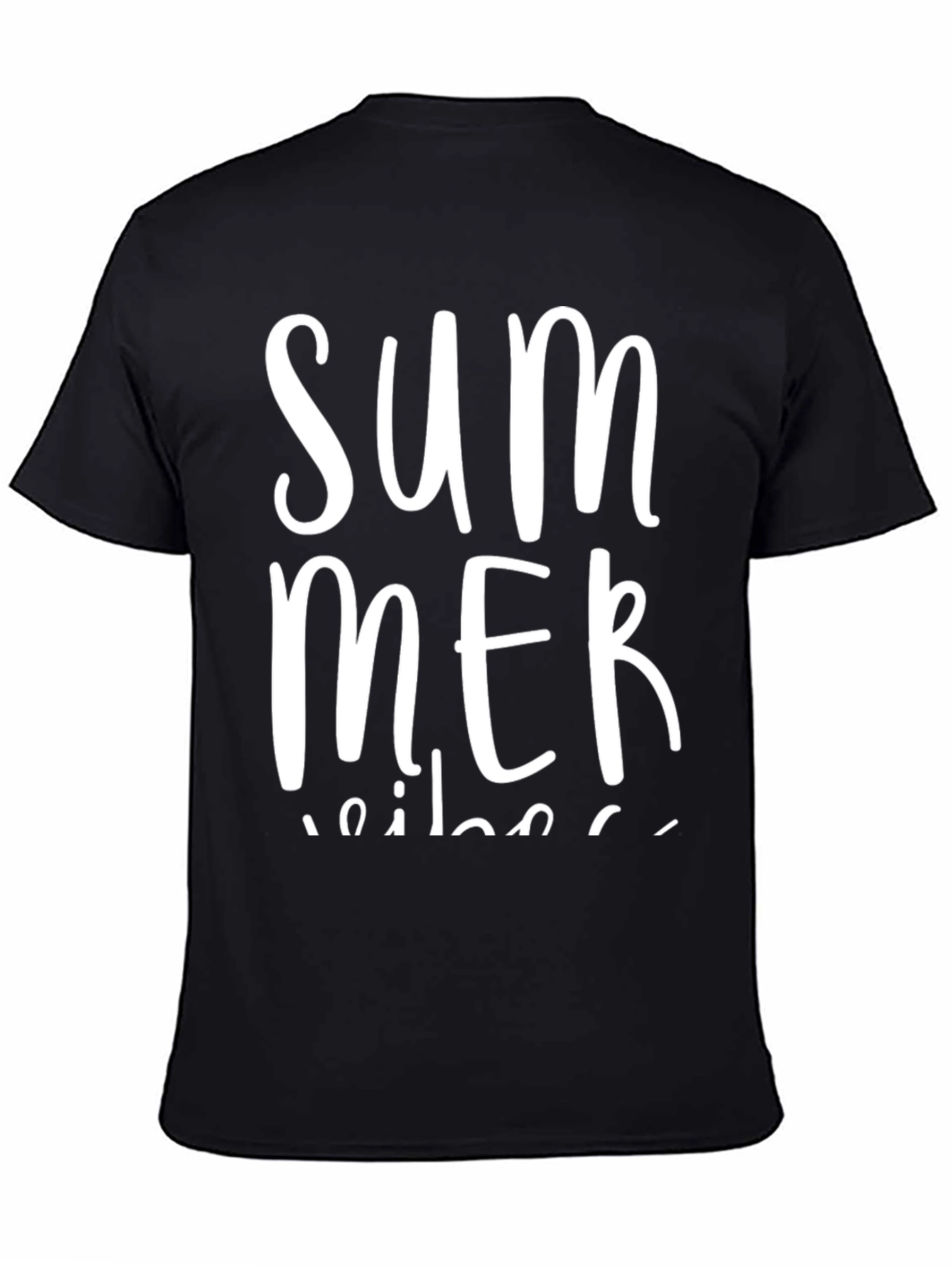 Summer Vibes Black Graphic Tee Shirt