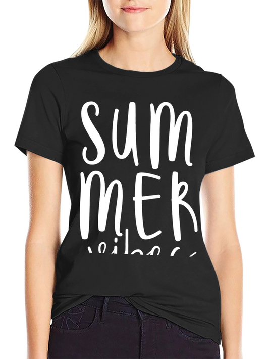 Summer Vibes Black Graphic Tee Shirt