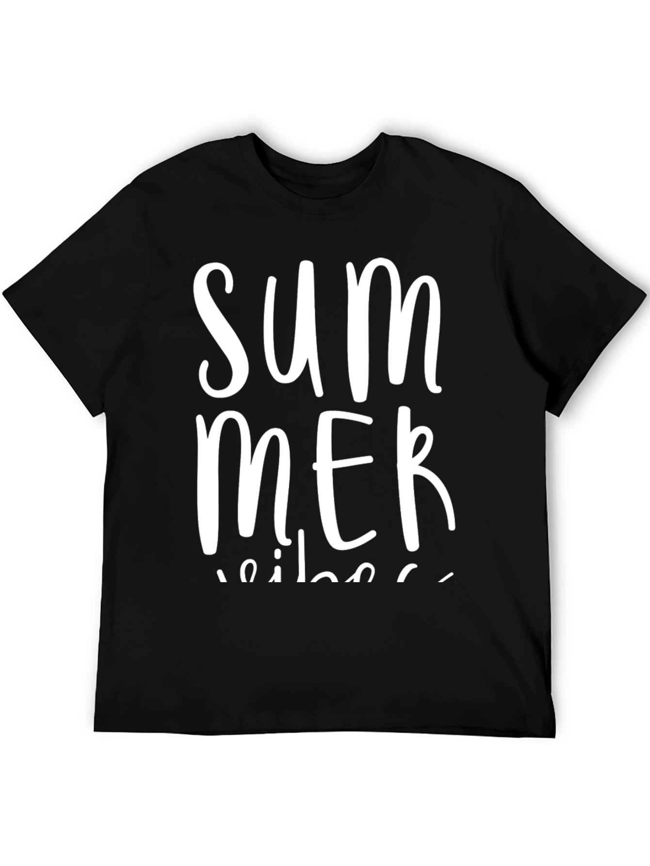 Summer Vibes Black Graphic Tee Shirt