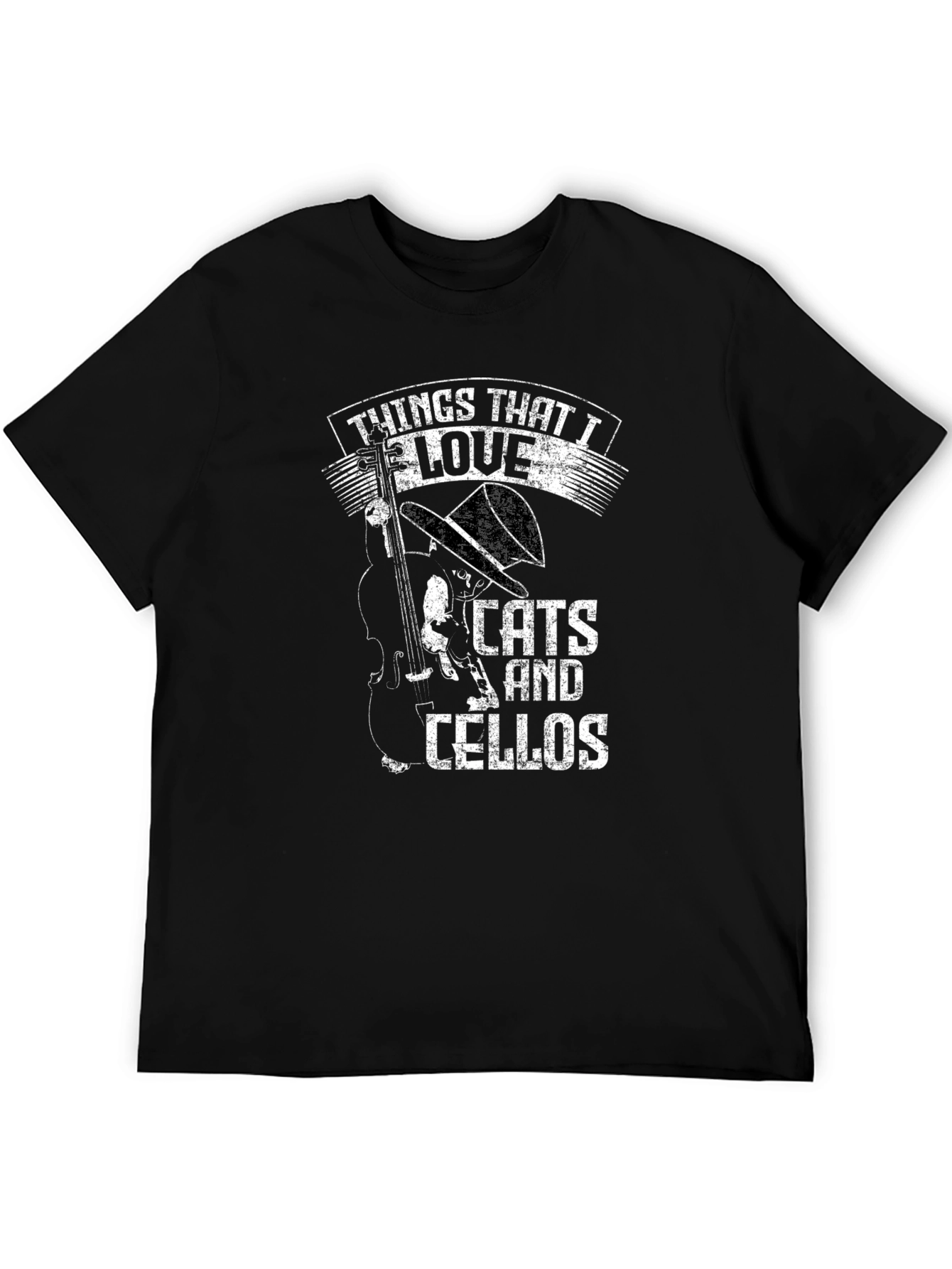 Cats and Cellos Black T-Shirt