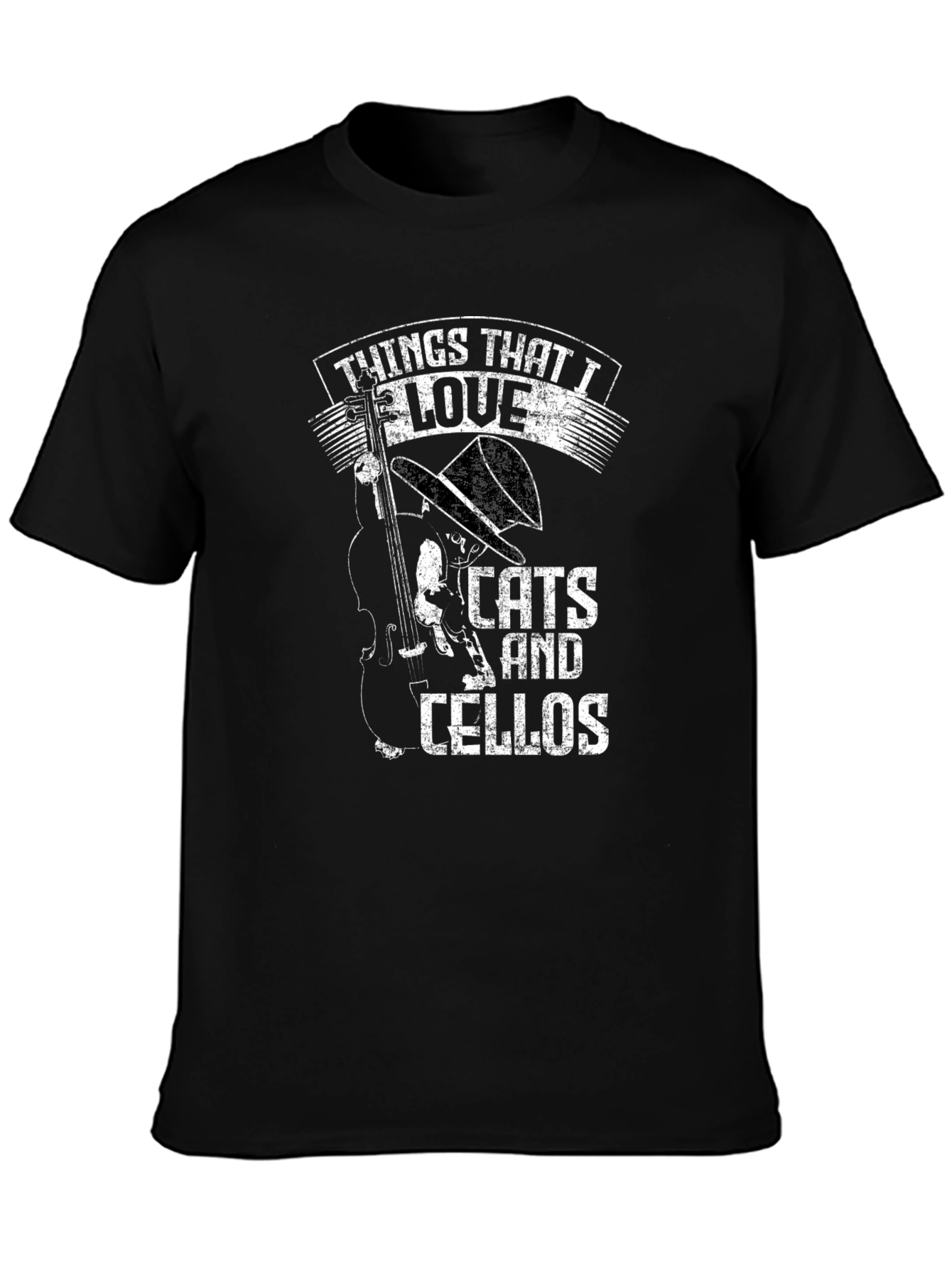 Cats and Cellos Black T-Shirt