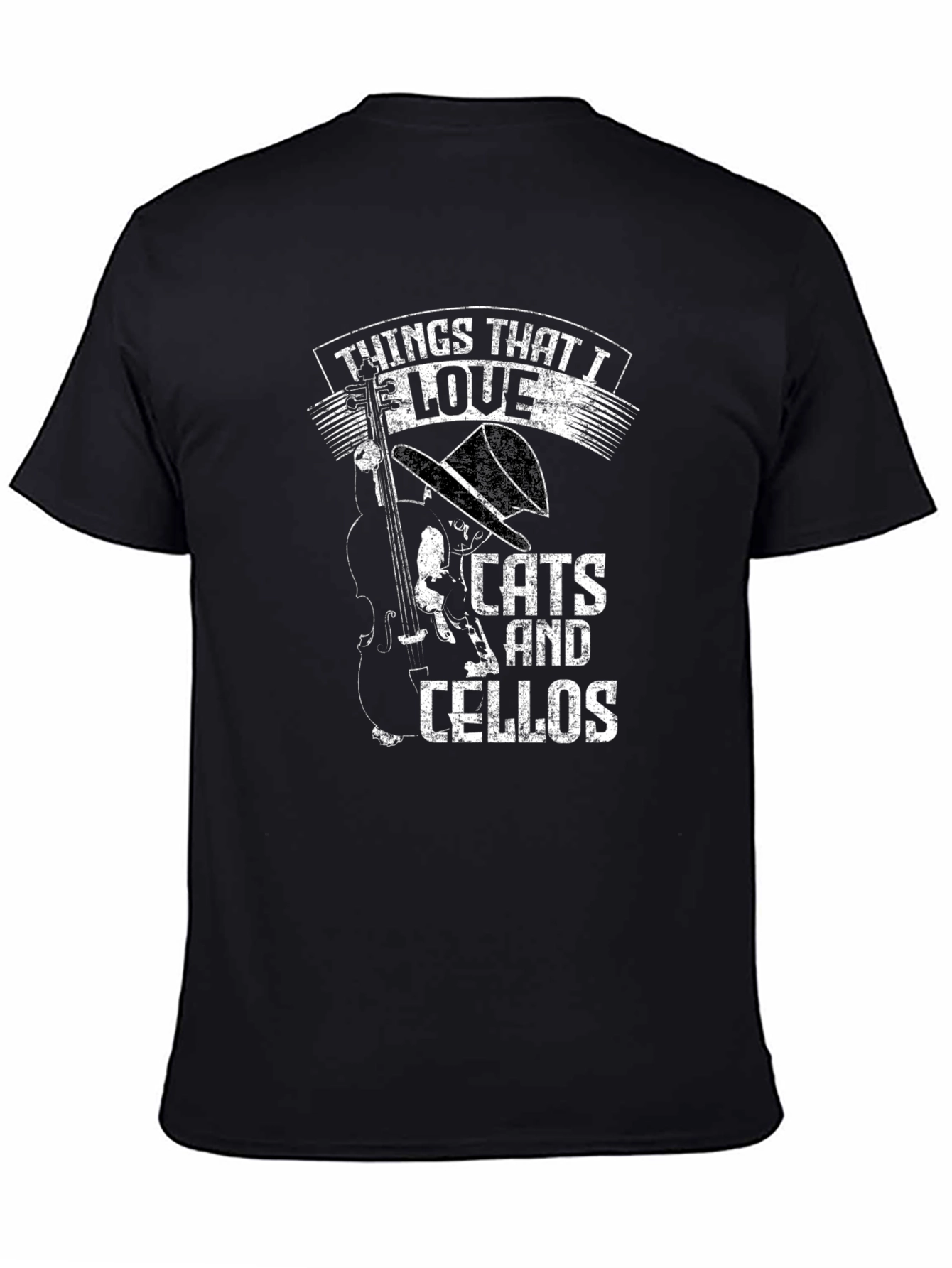Cats and Cellos Black T-Shirt