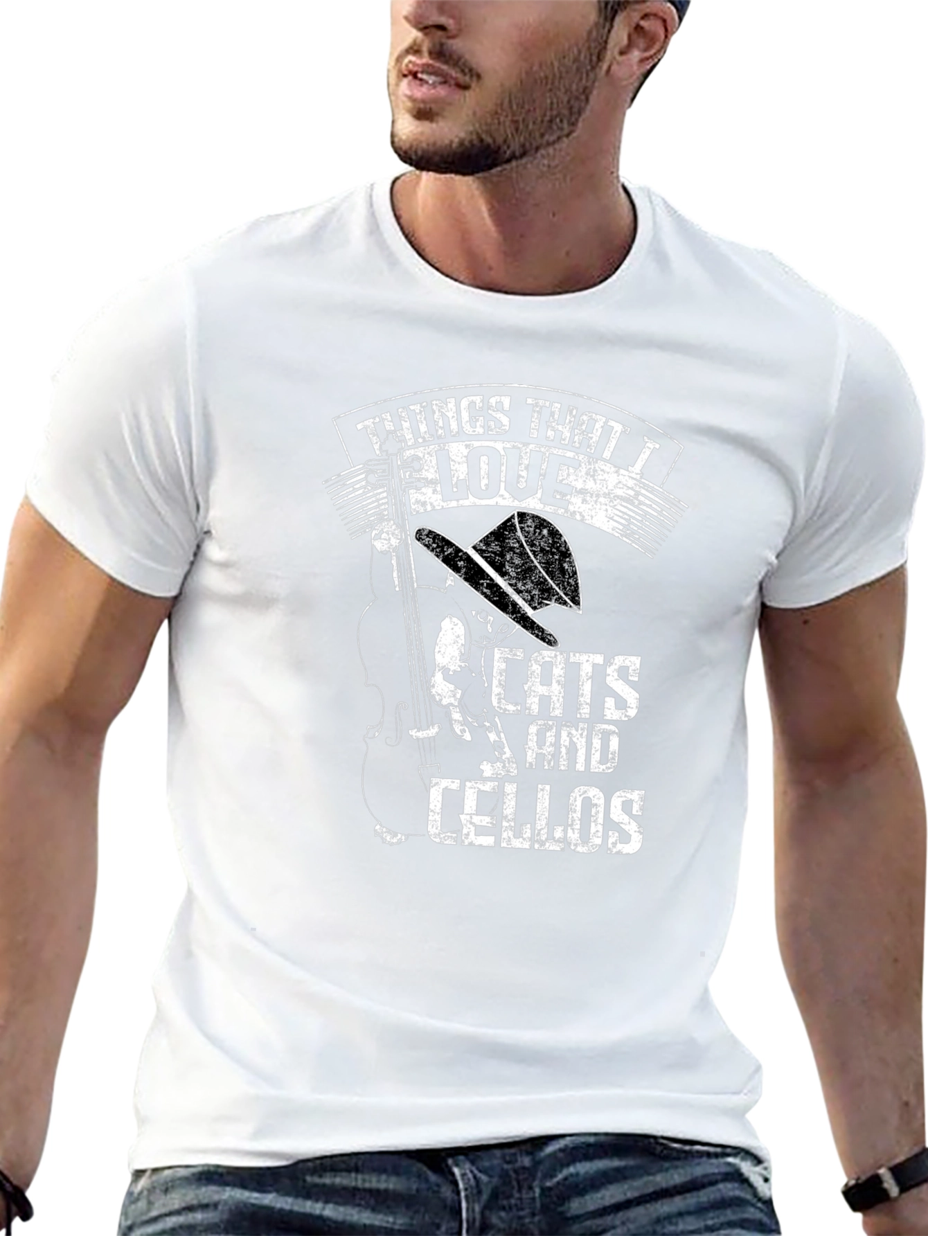 Cats and Cellos Black T-Shirt