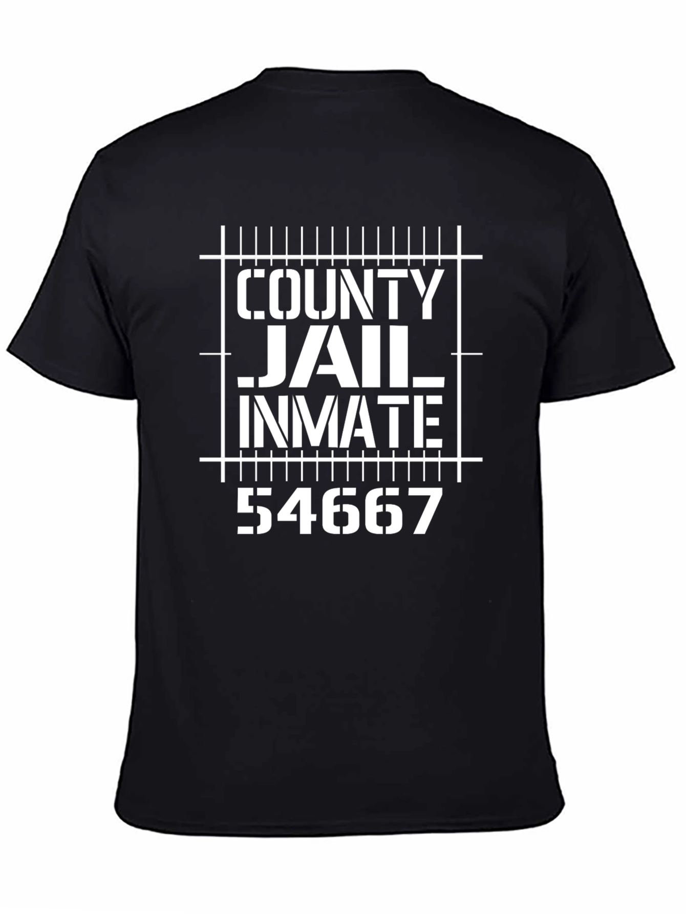 County Jail Inmate Black Graphic T-Shirt