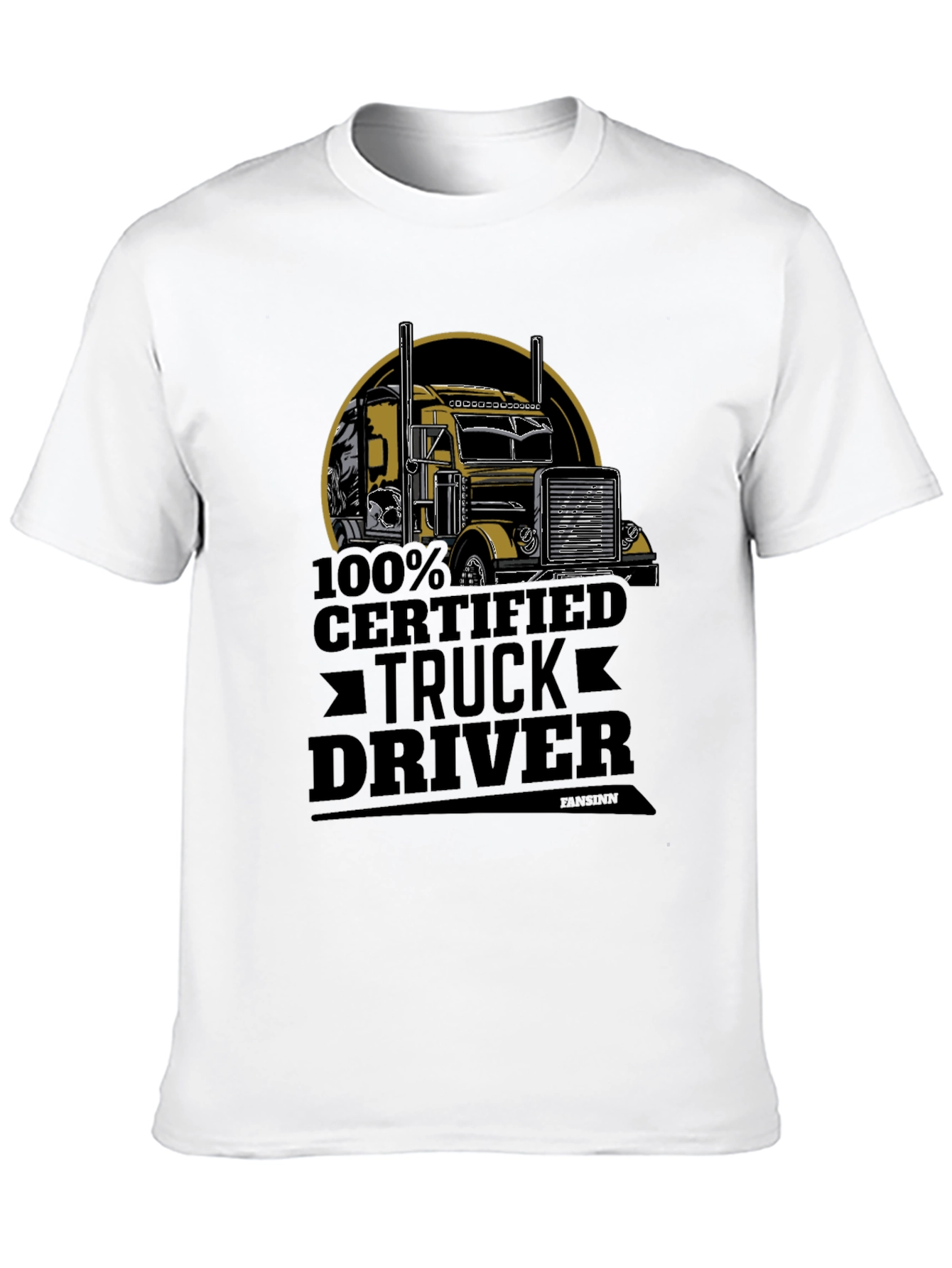 Certified Truck Driver Graphic Tee - Black Cotton Blend