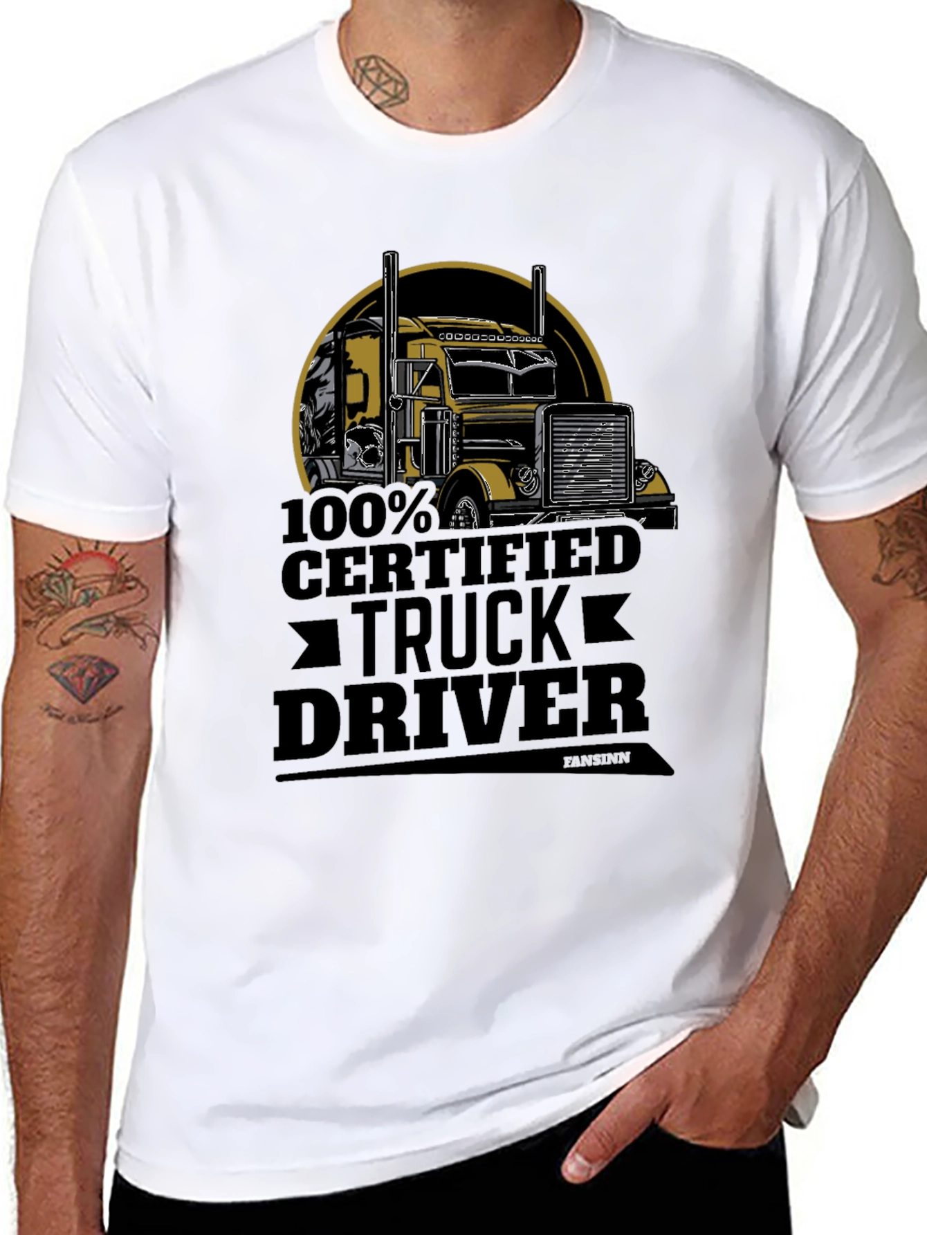 Certified Truck Driver Graphic Tee - Black Cotton Blend