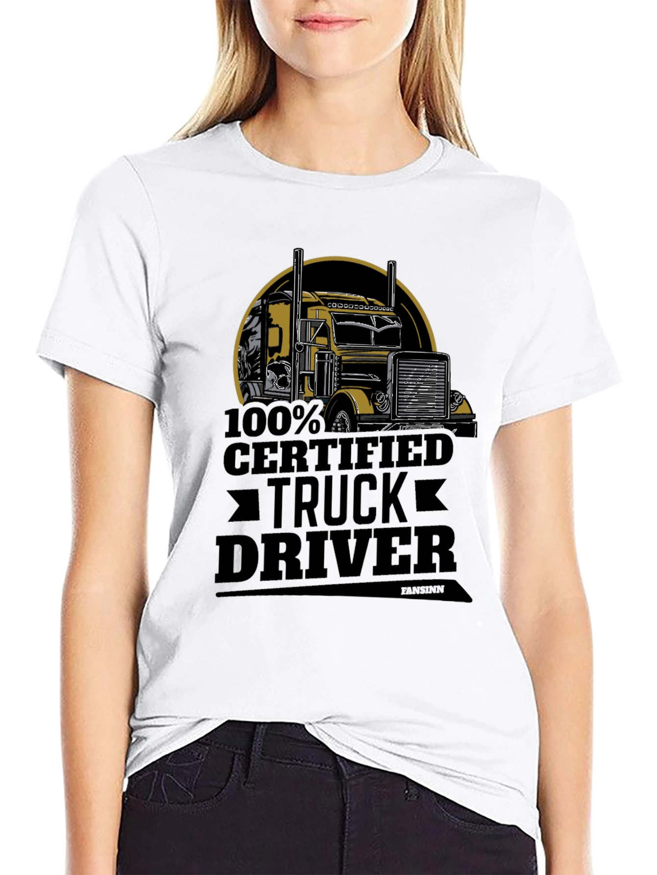 Certified Truck Driver Graphic Tee - Black Cotton Blend