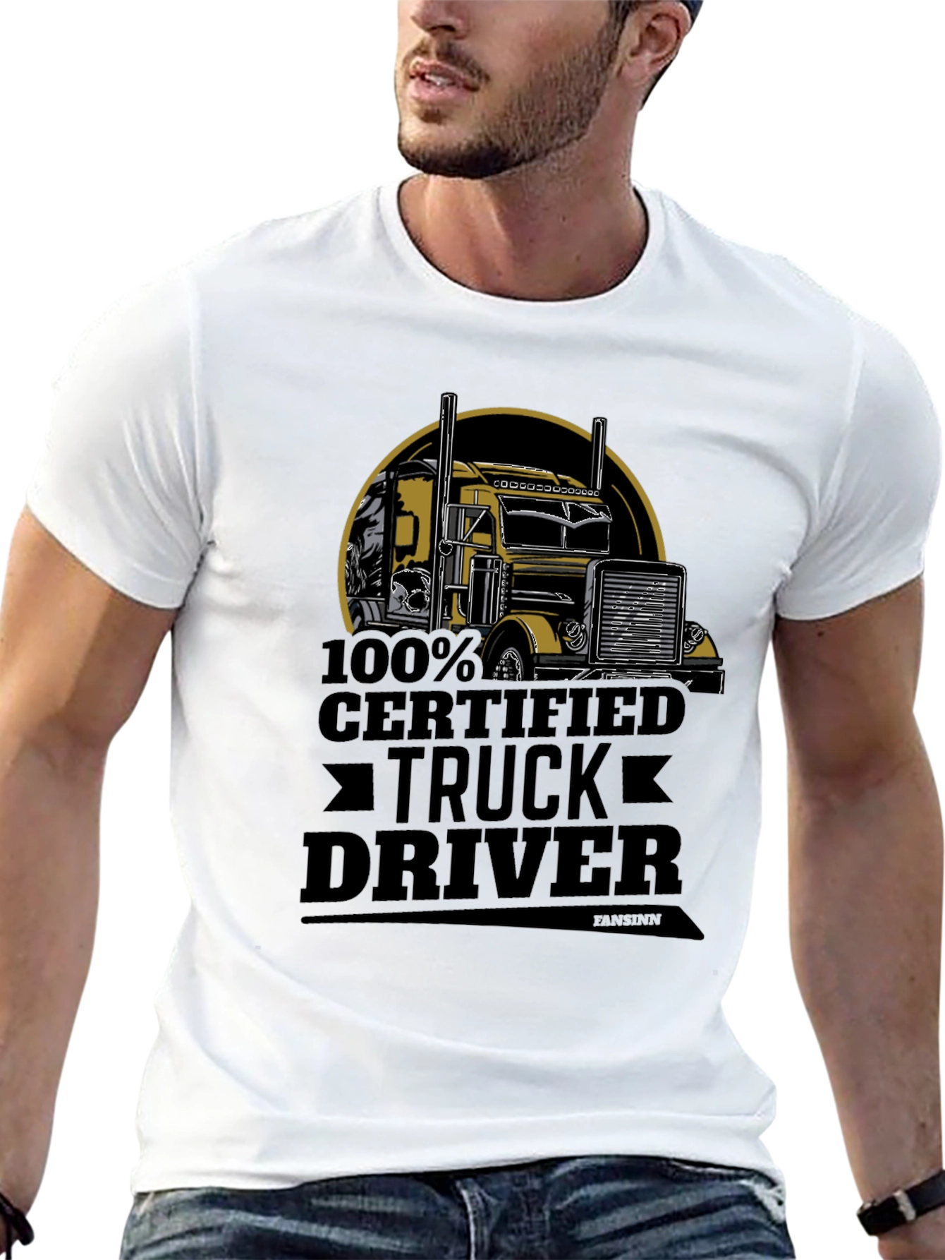 Certified Truck Driver Graphic Tee - Black Cotton Blend