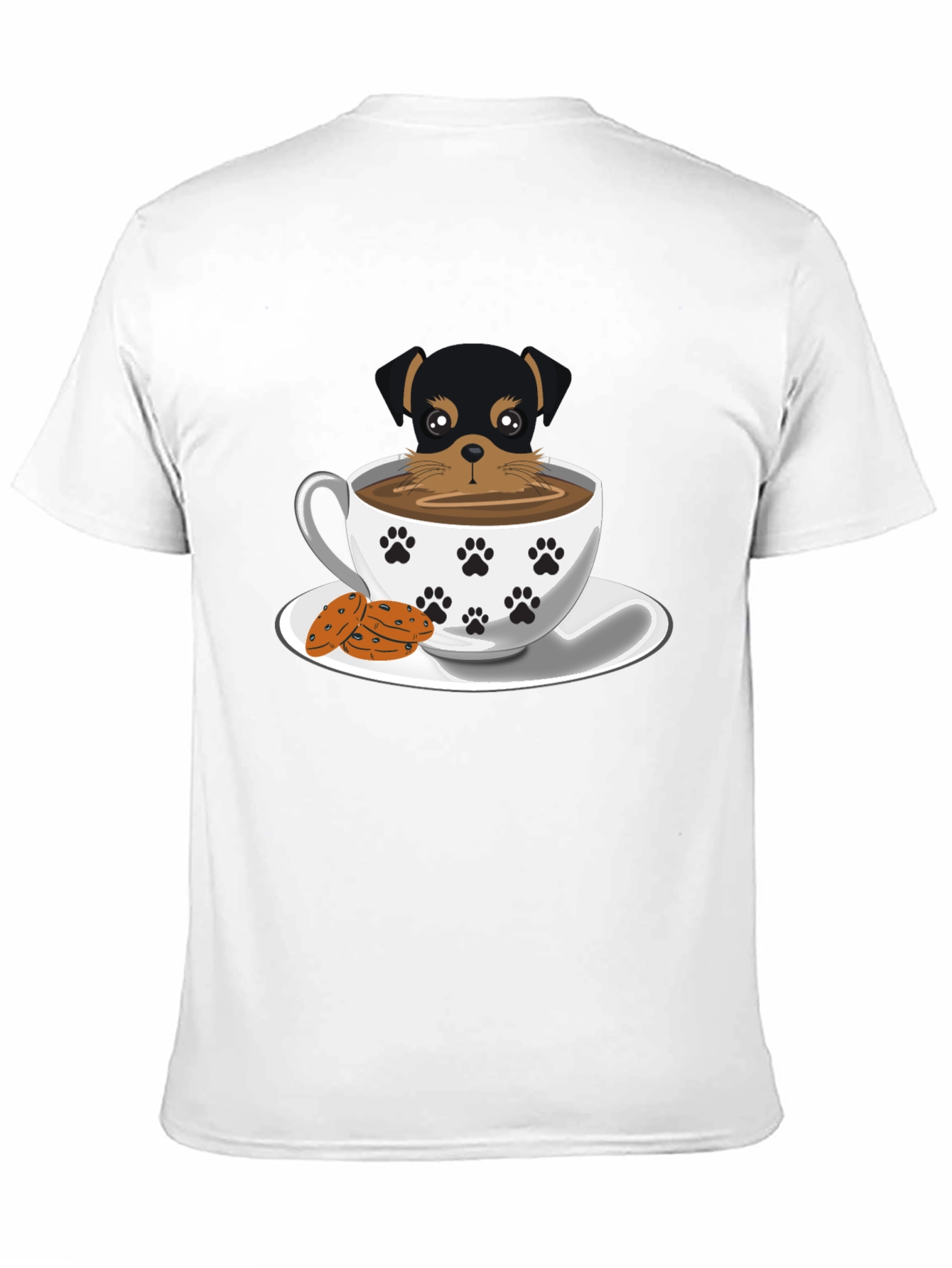 Cute Dog in Cup Tee - Unisex Black T-Shirt
