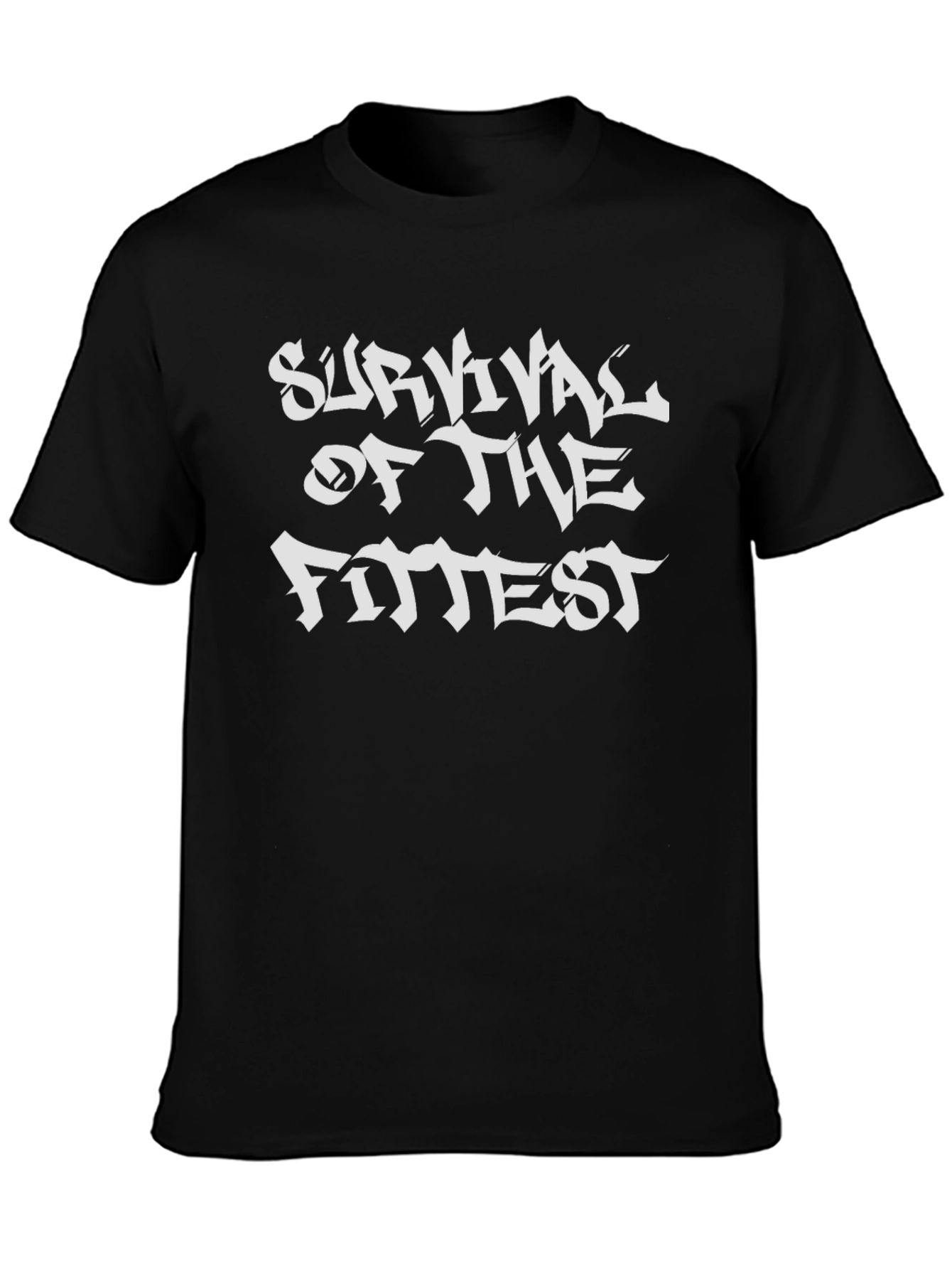 Survival of the Fittest Black Graphic Tee