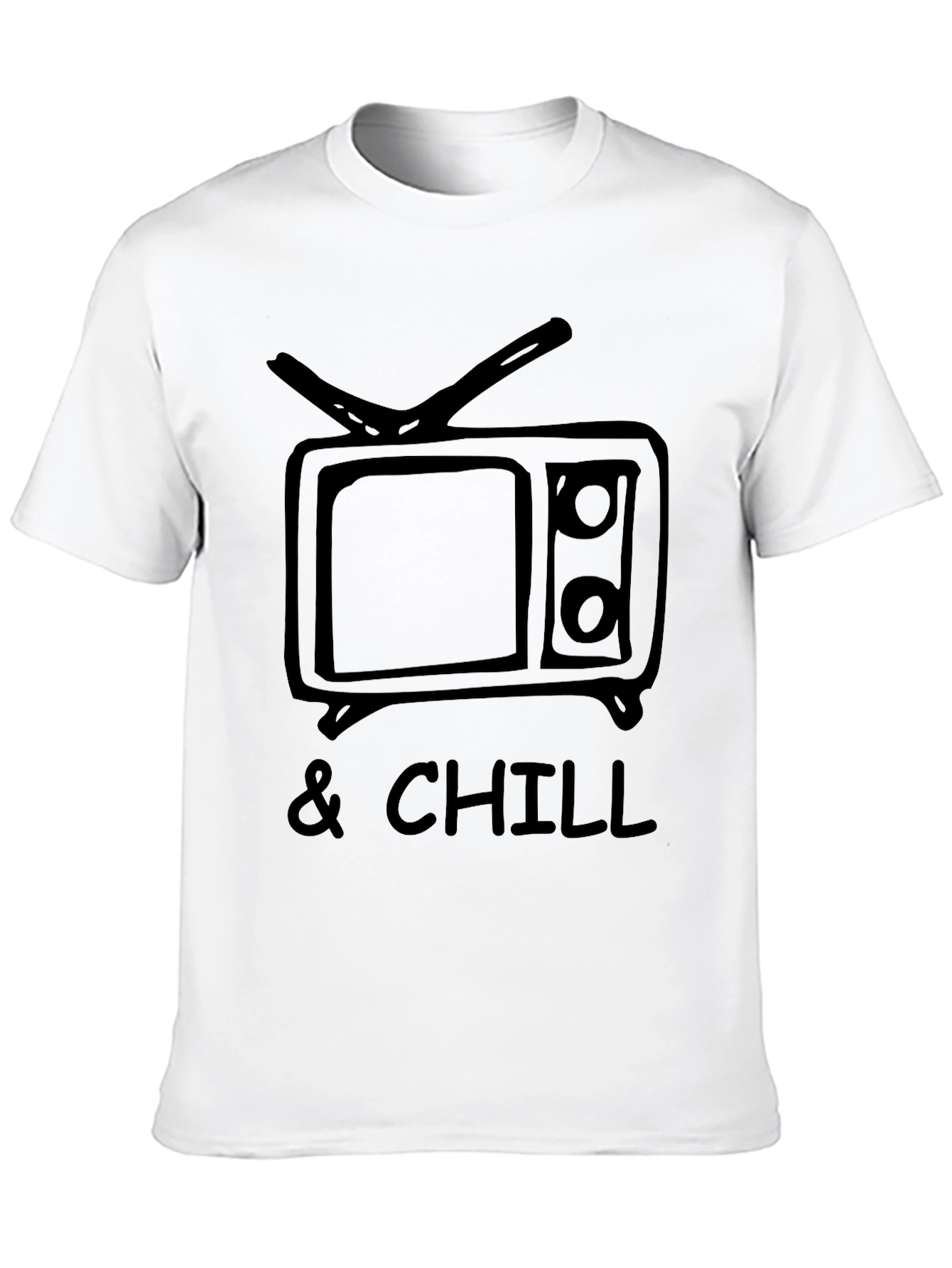 TV & Chill Black Graphic Tee