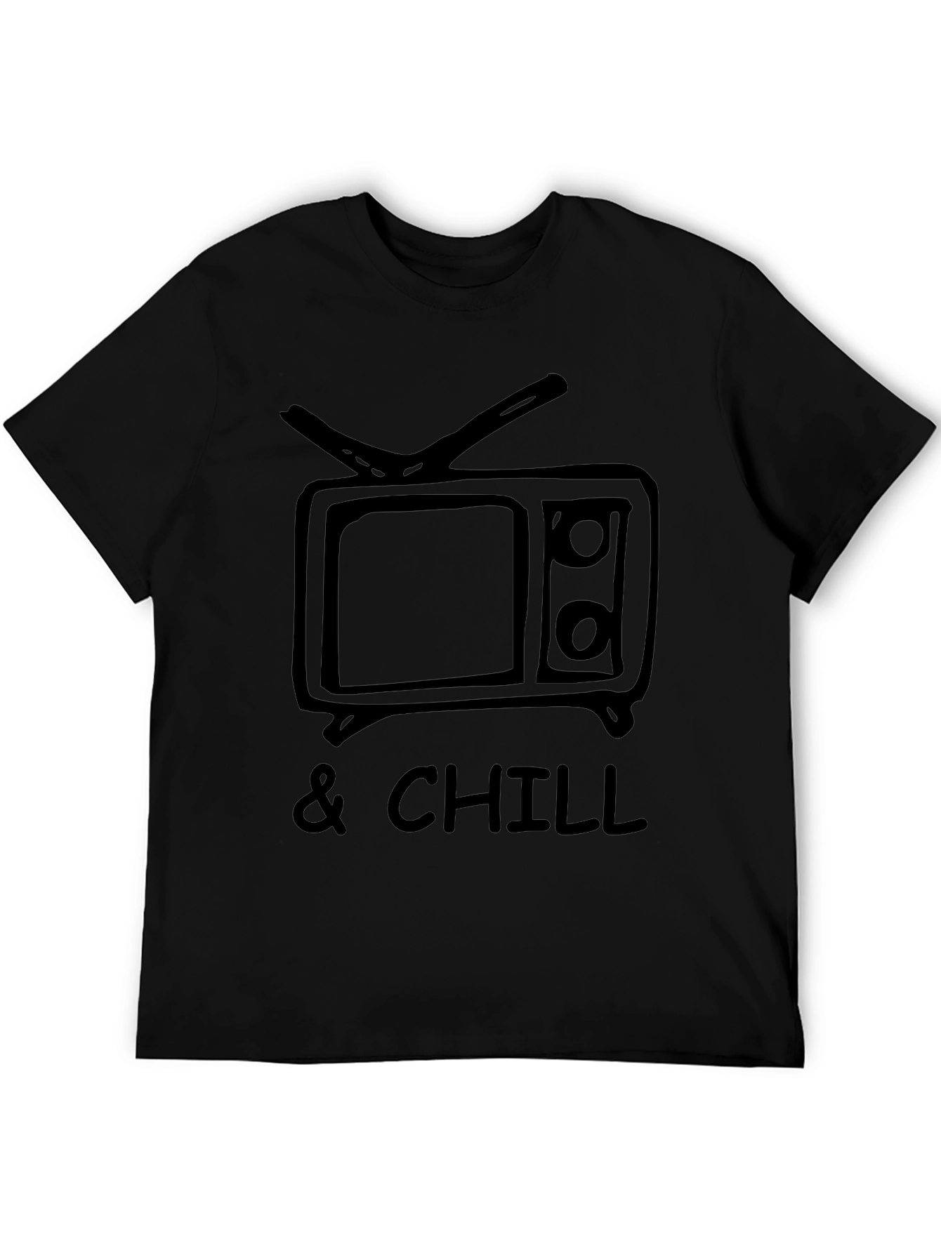 TV & Chill Black Graphic Tee