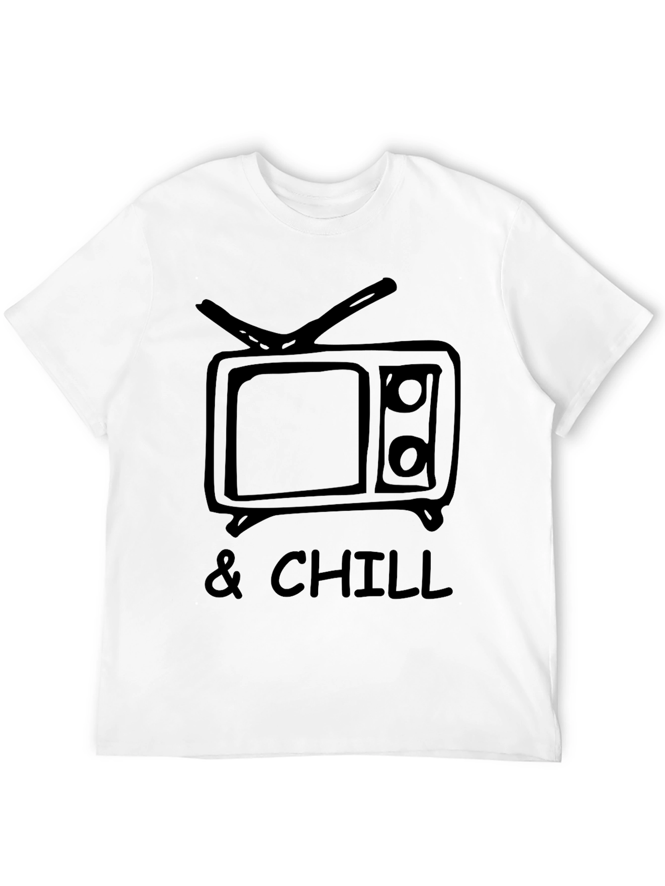 TV & Chill Black Graphic Tee