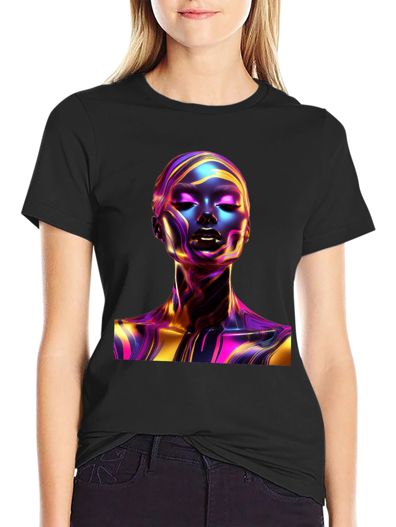 Abstract Woman Art Black T-Shirt