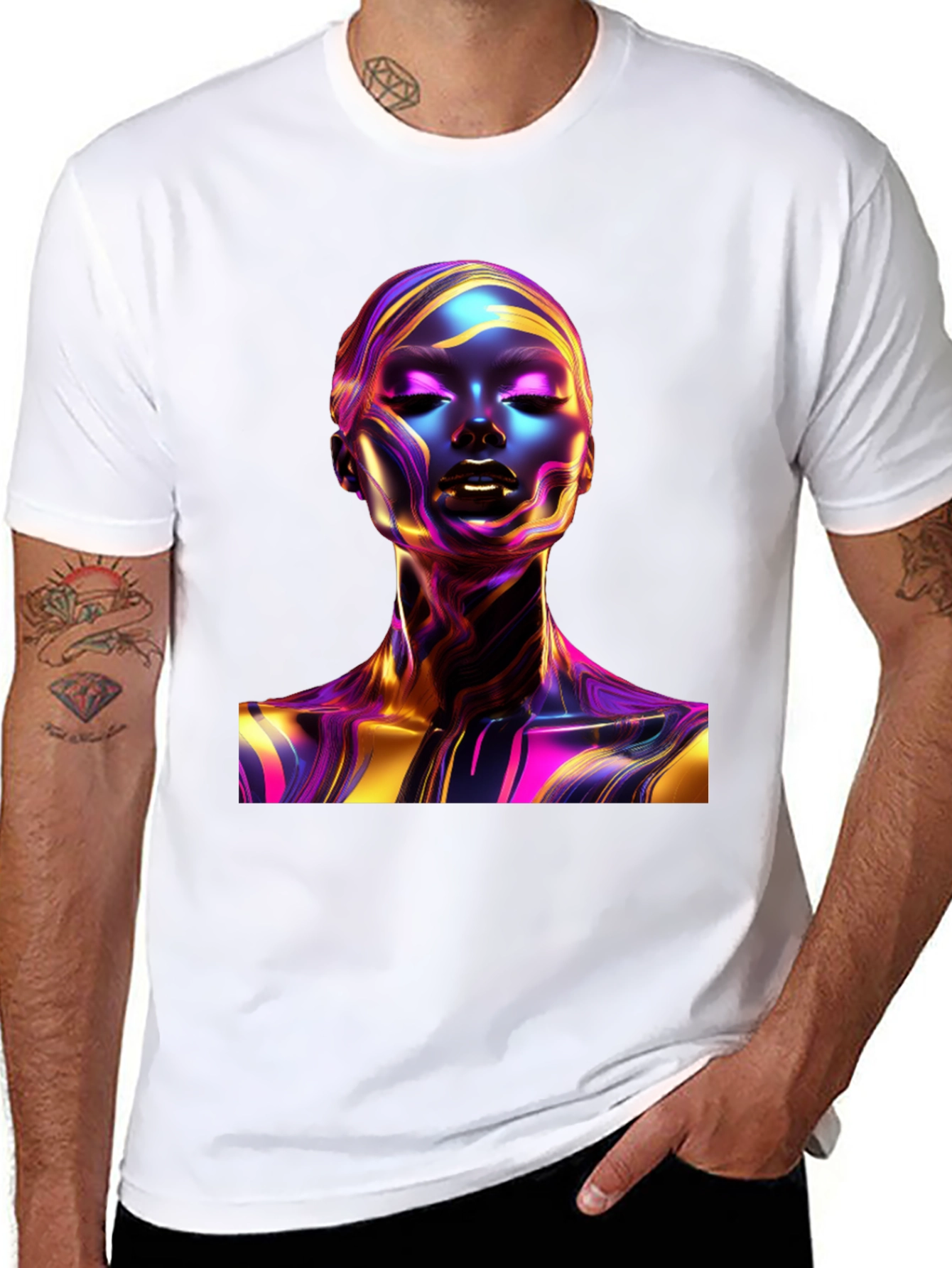 Abstract Woman Art Black T-Shirt