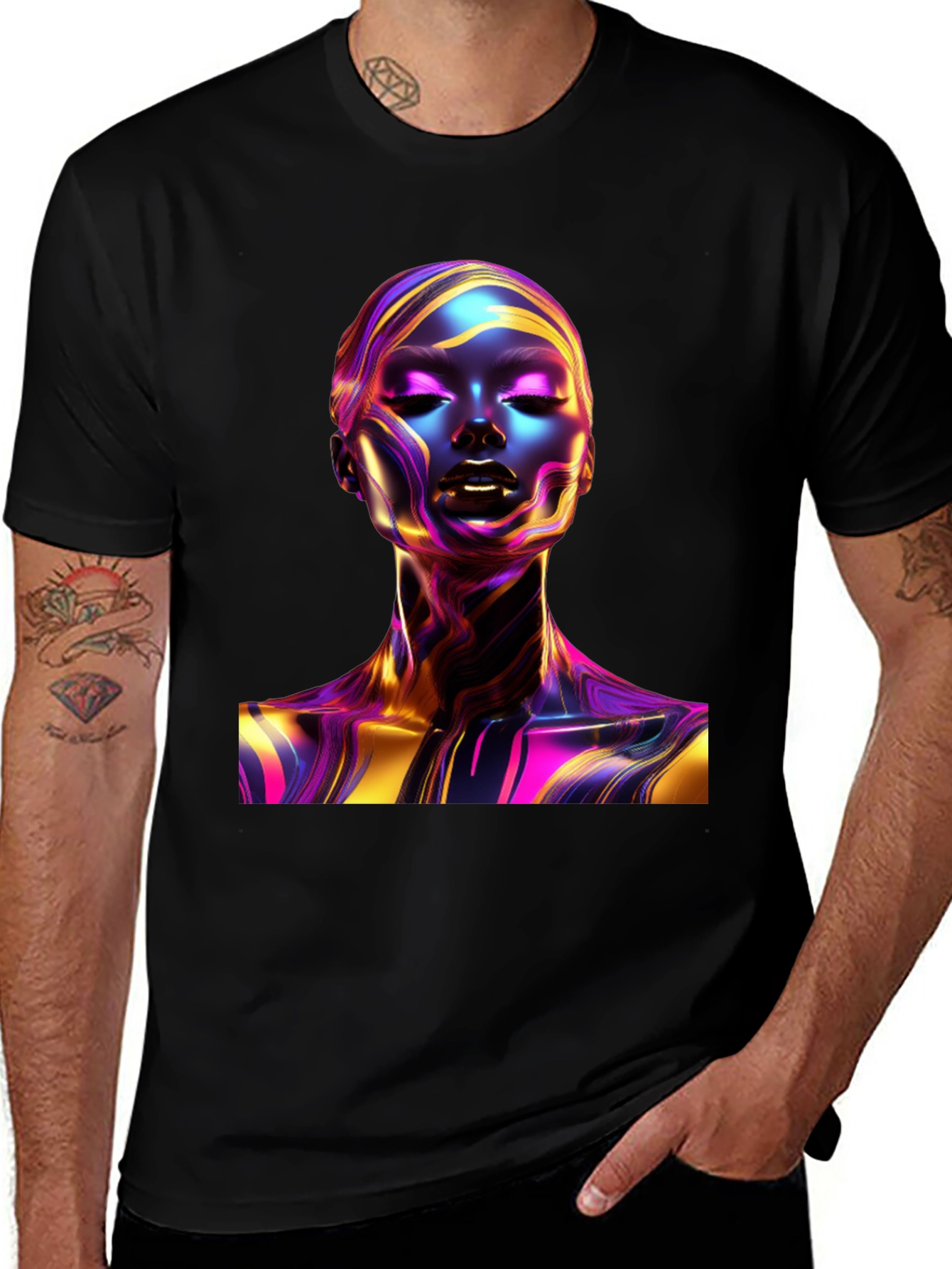 Abstract Woman Art Black T-Shirt