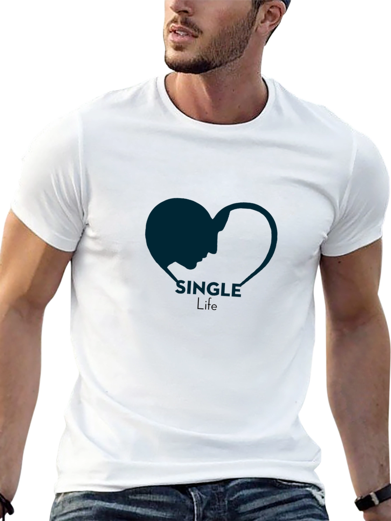 Single Life Graphic Tee - Modern Heart Design