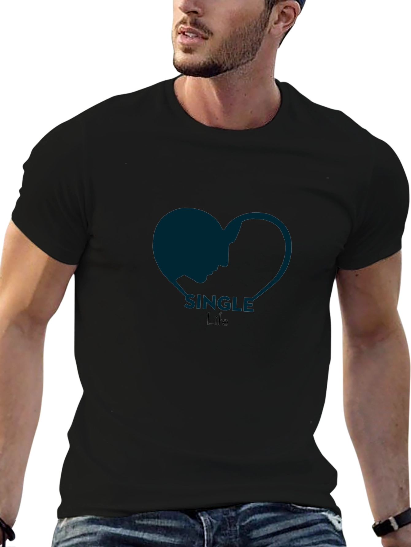 Single Life Graphic Tee - Modern Heart Design