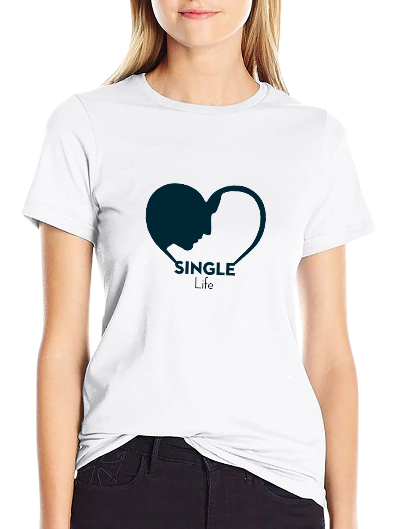 Single Life Graphic Tee - Modern Heart Design