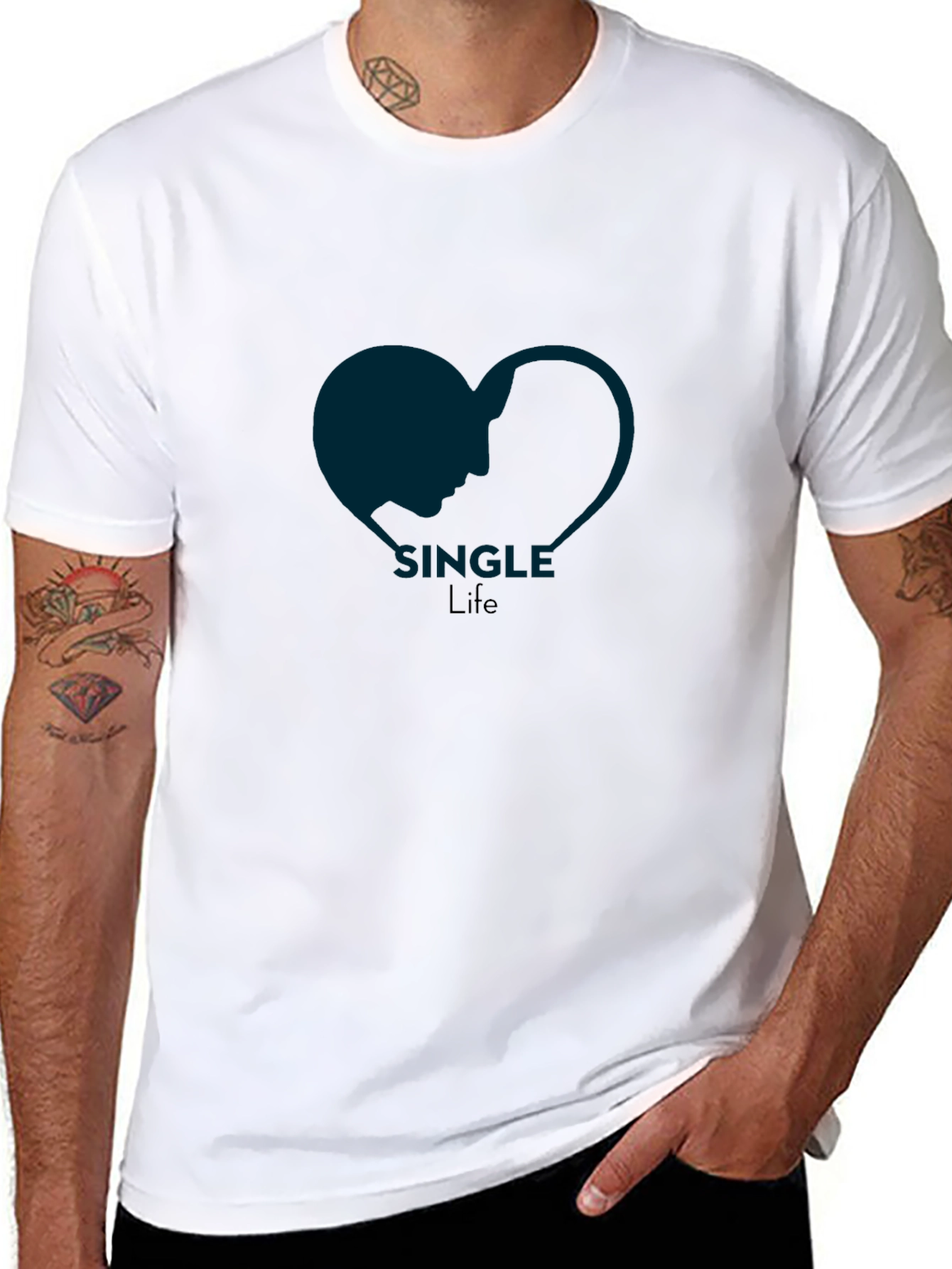 Single Life Graphic Tee - Modern Heart Design