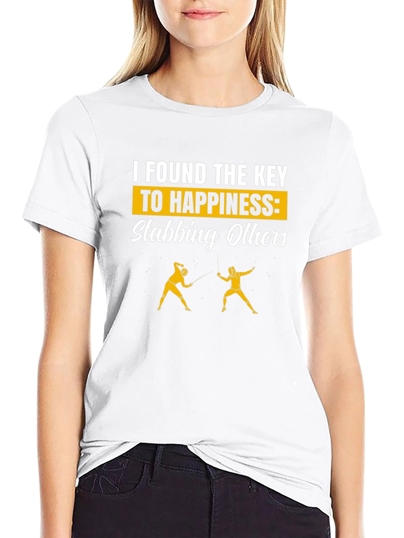 Funny Fencing T-Shirt - Key to Happiness