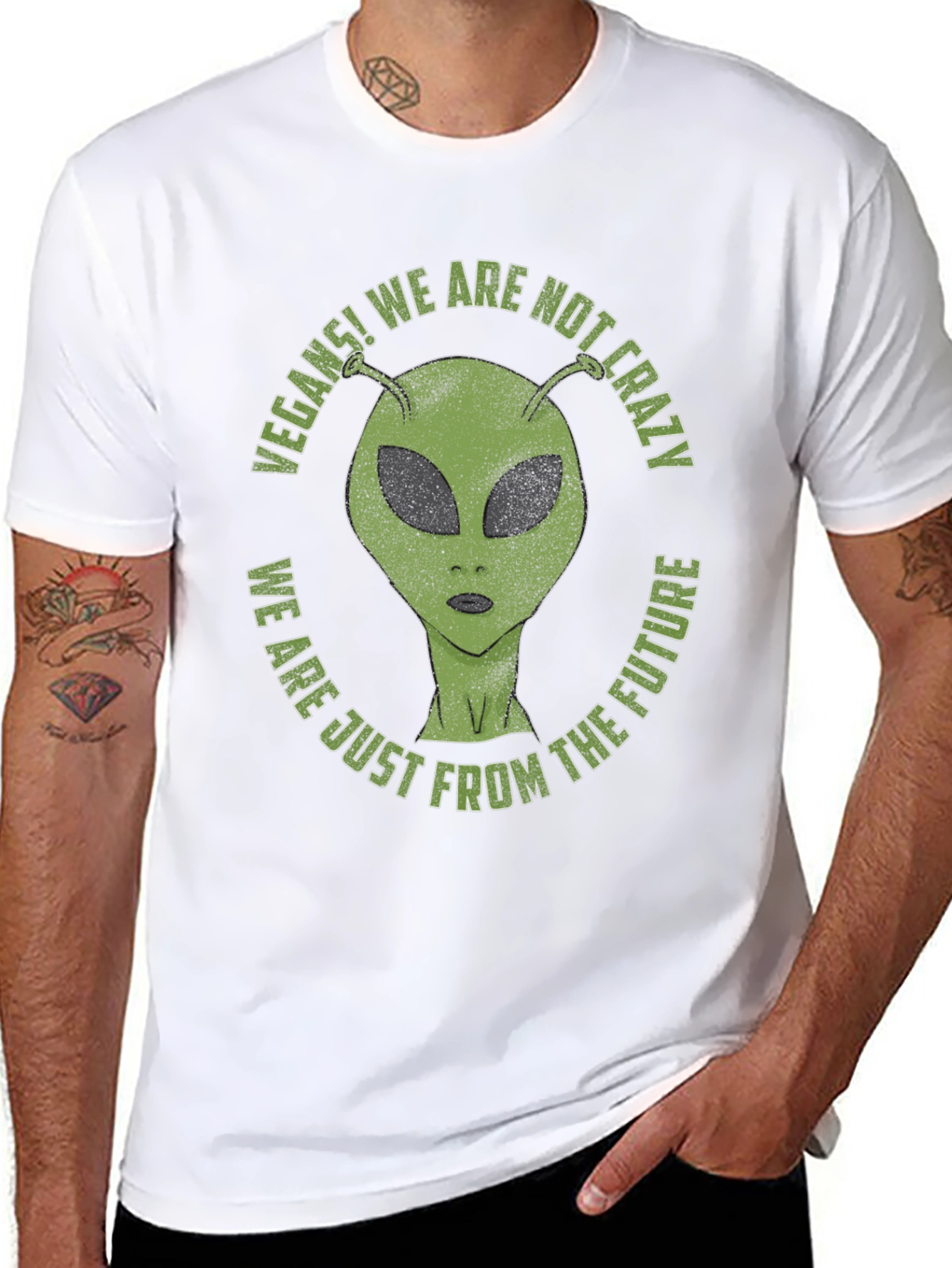 Vegan Alien T-Shirt - We Are Not Crazy