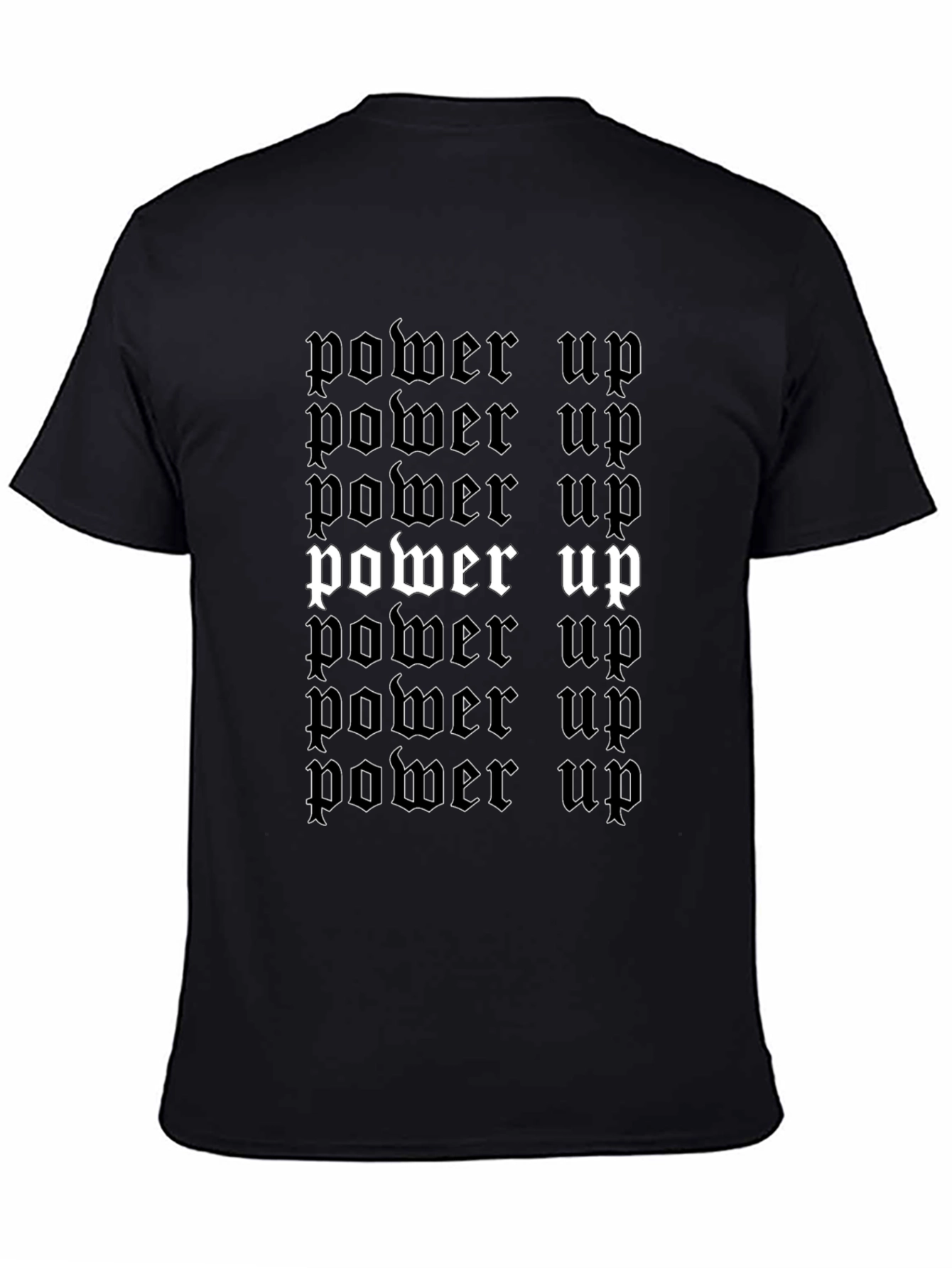 Power Up Graphic Tee - Trendy Black T-Shirt