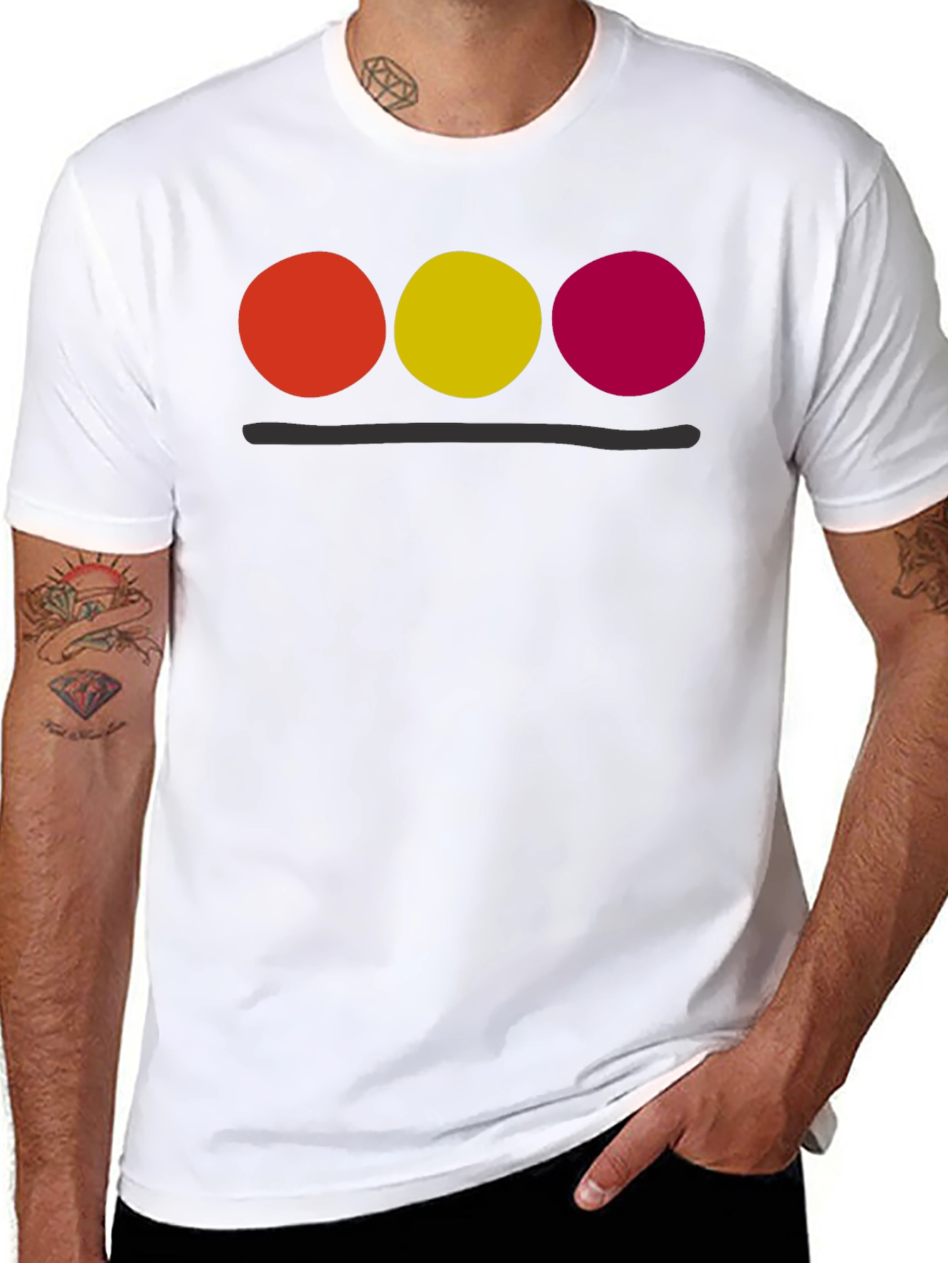 Minimalist Circle Design Black T-Shirt