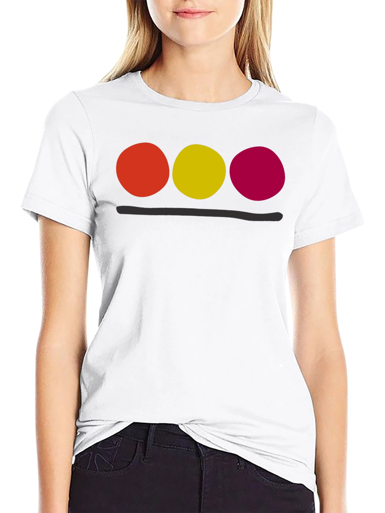 Minimalist Circle Design Black T-Shirt