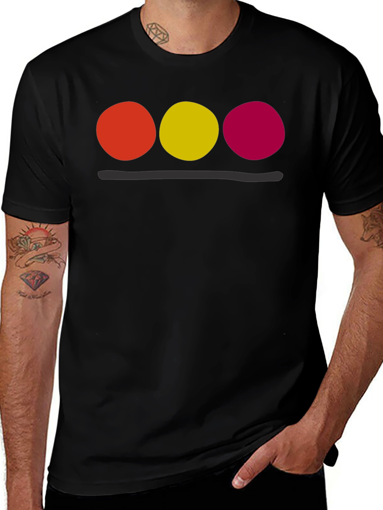 Minimalist Circle Design Black T-Shirt