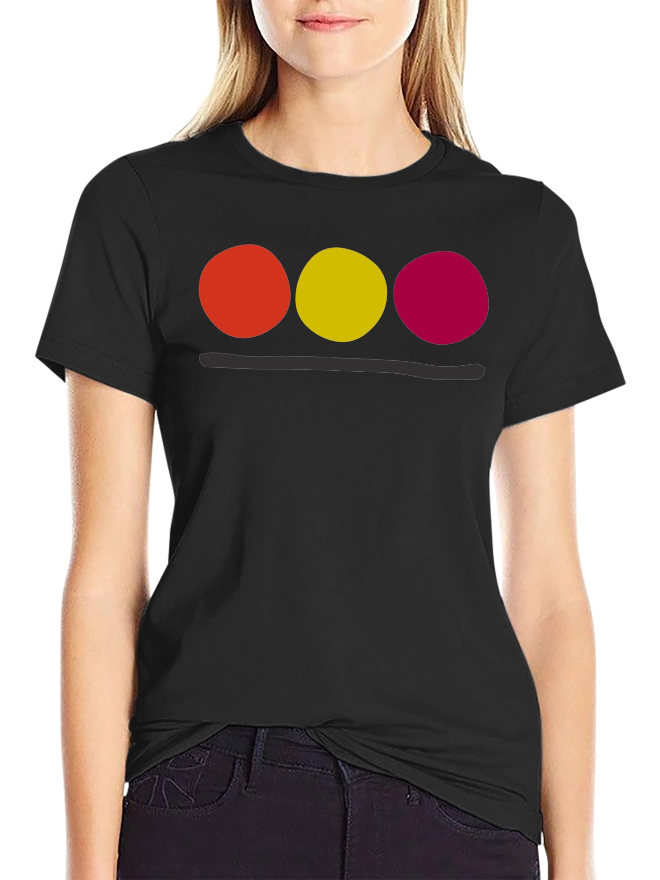 Minimalist Circle Design Black T-Shirt