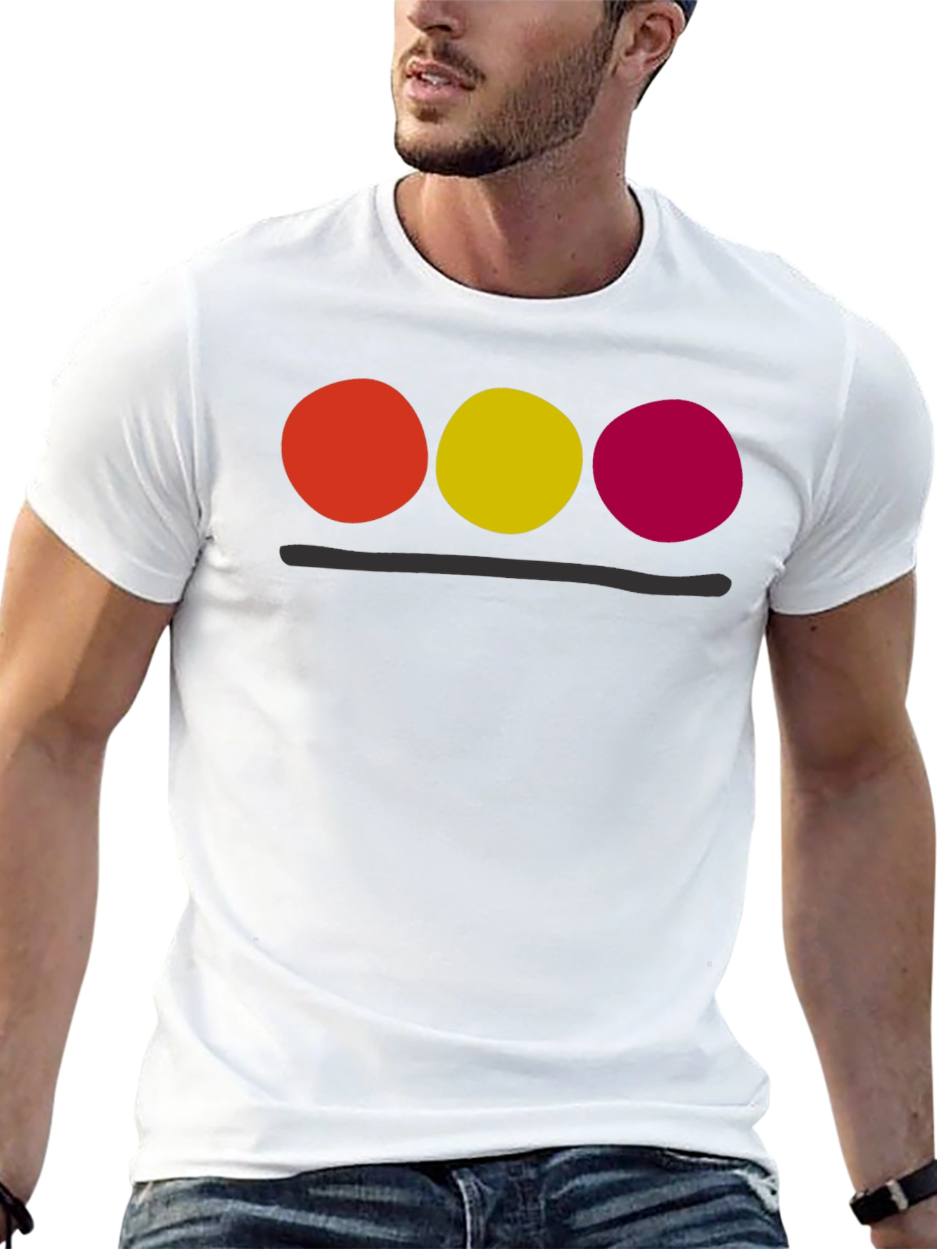 Minimalist Circle Design Black T-Shirt