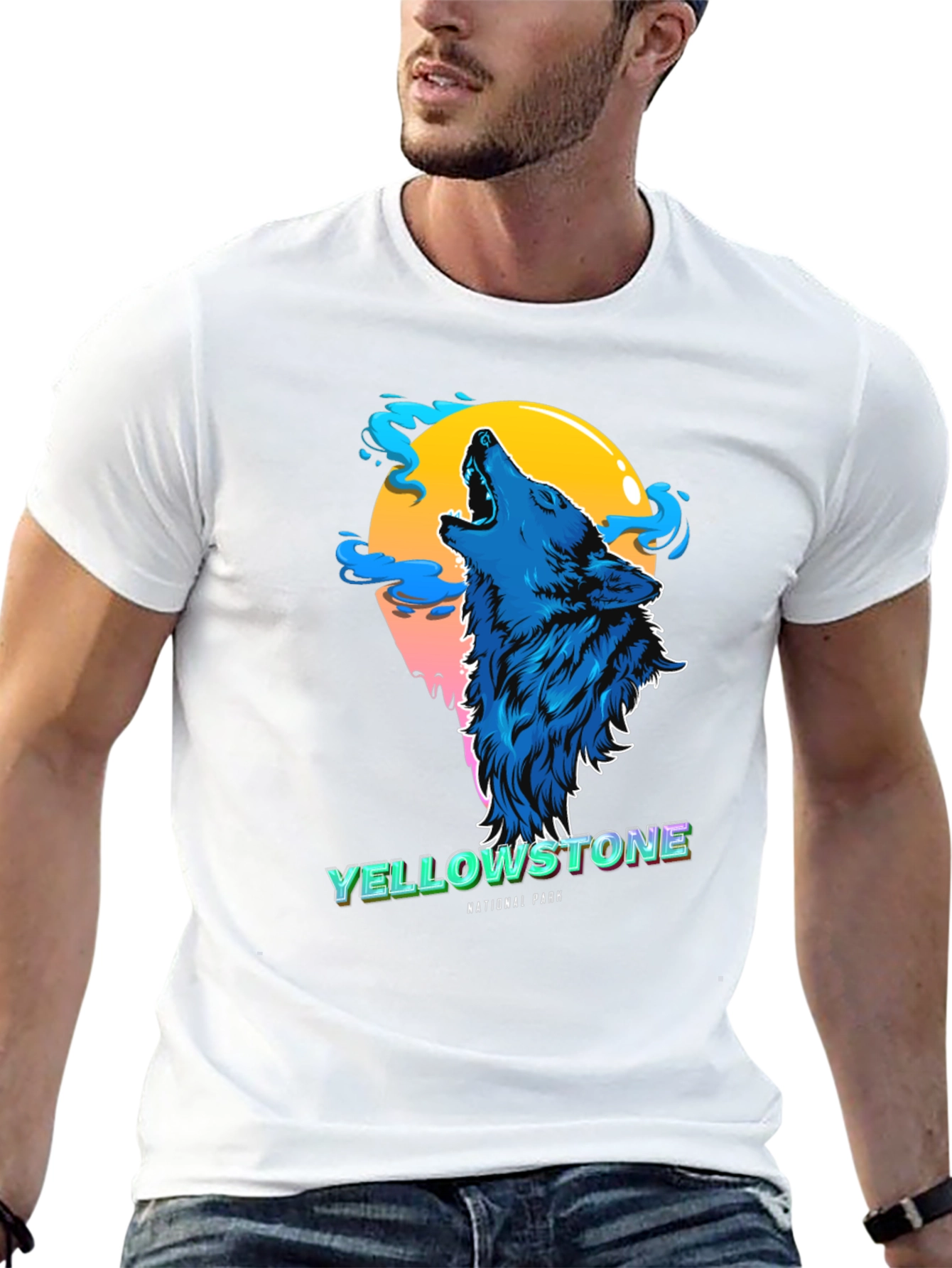 Yellowstone Wolf Graphic Tee - National Park T-Shirt