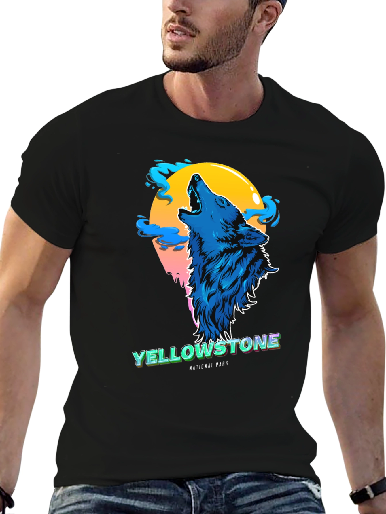 Yellowstone Wolf Graphic Tee - National Park T-Shirt