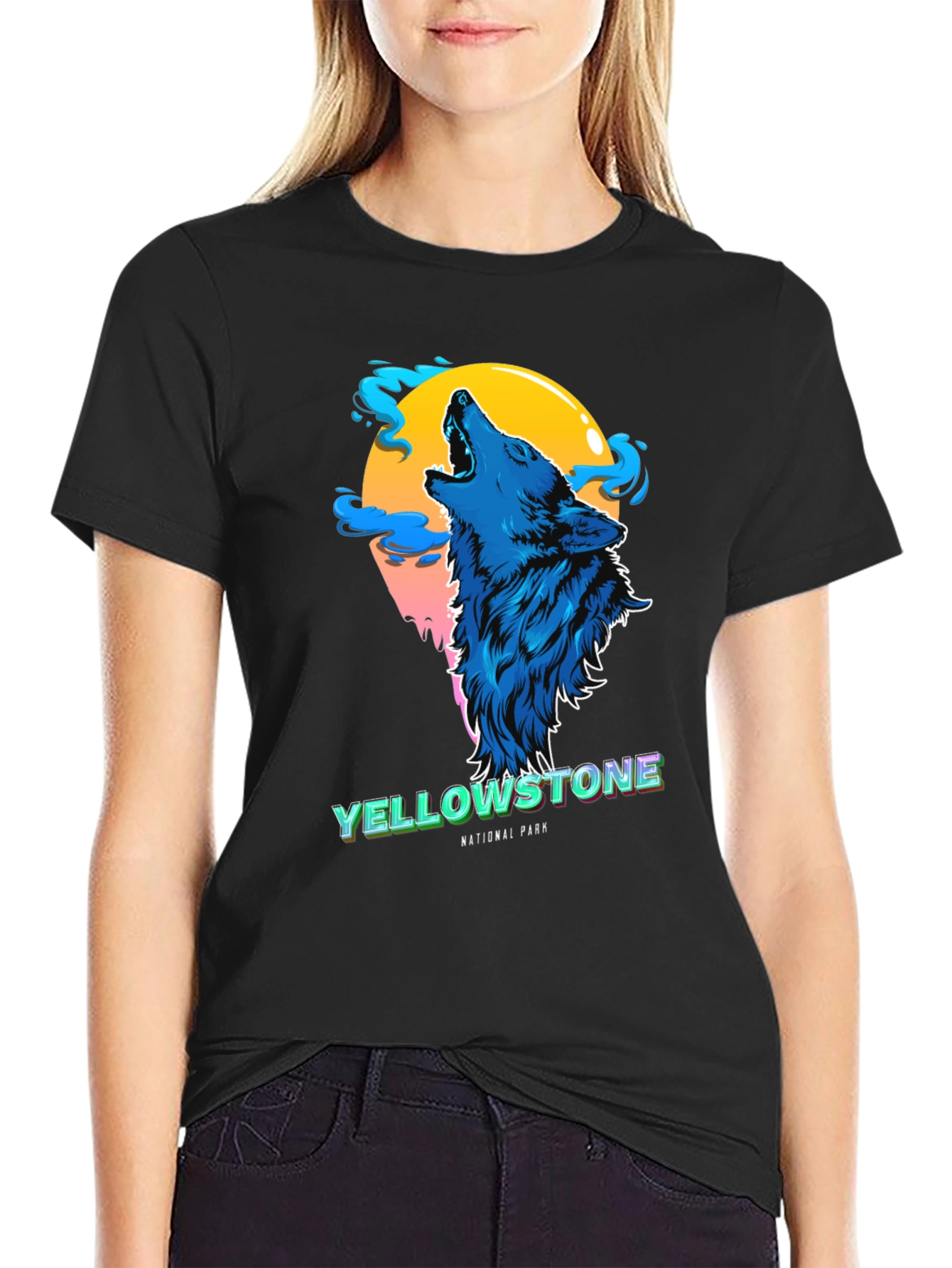 Yellowstone Wolf Graphic Tee - National Park T-Shirt