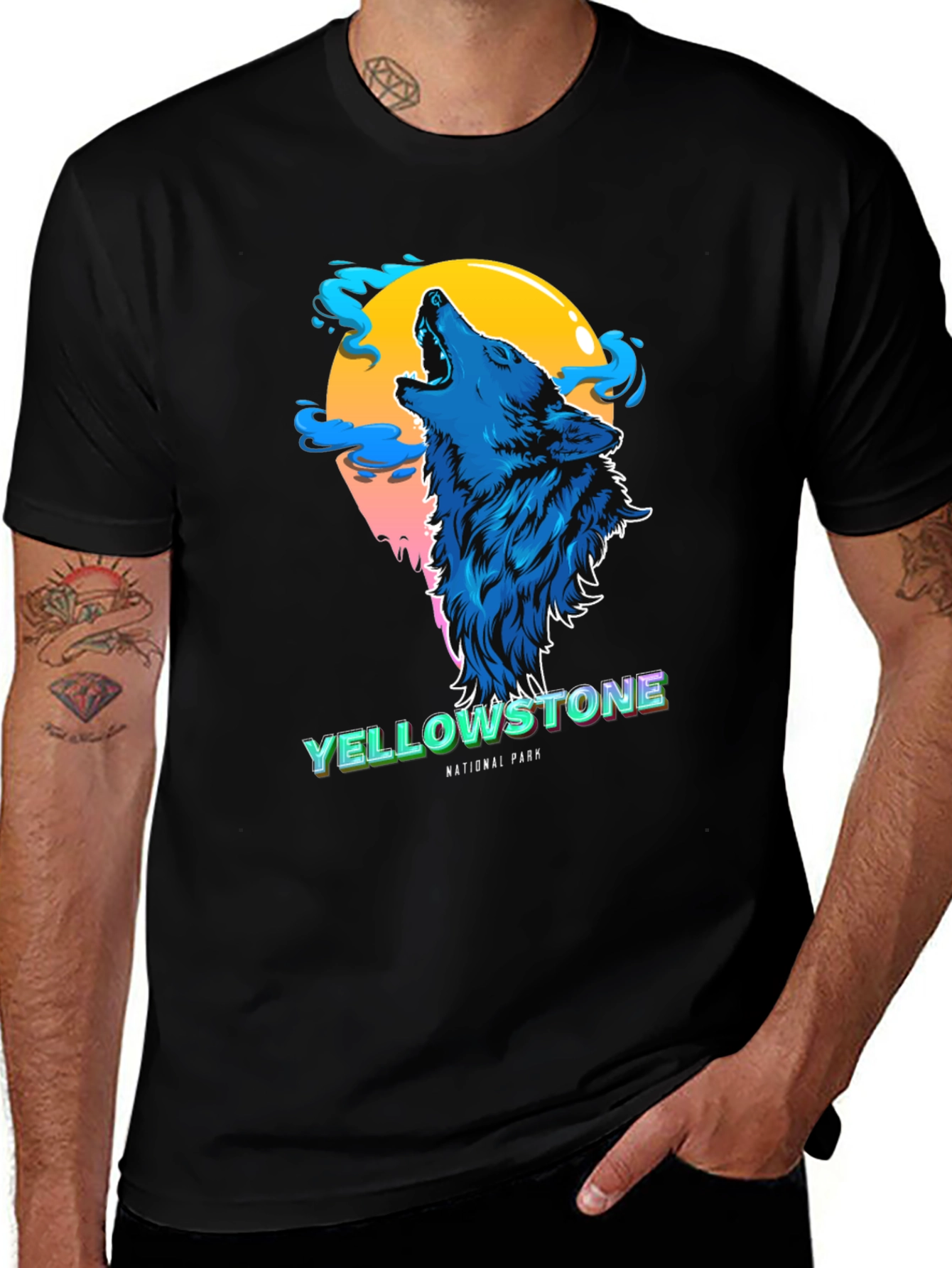 Yellowstone Wolf Graphic Tee - National Park T-Shirt